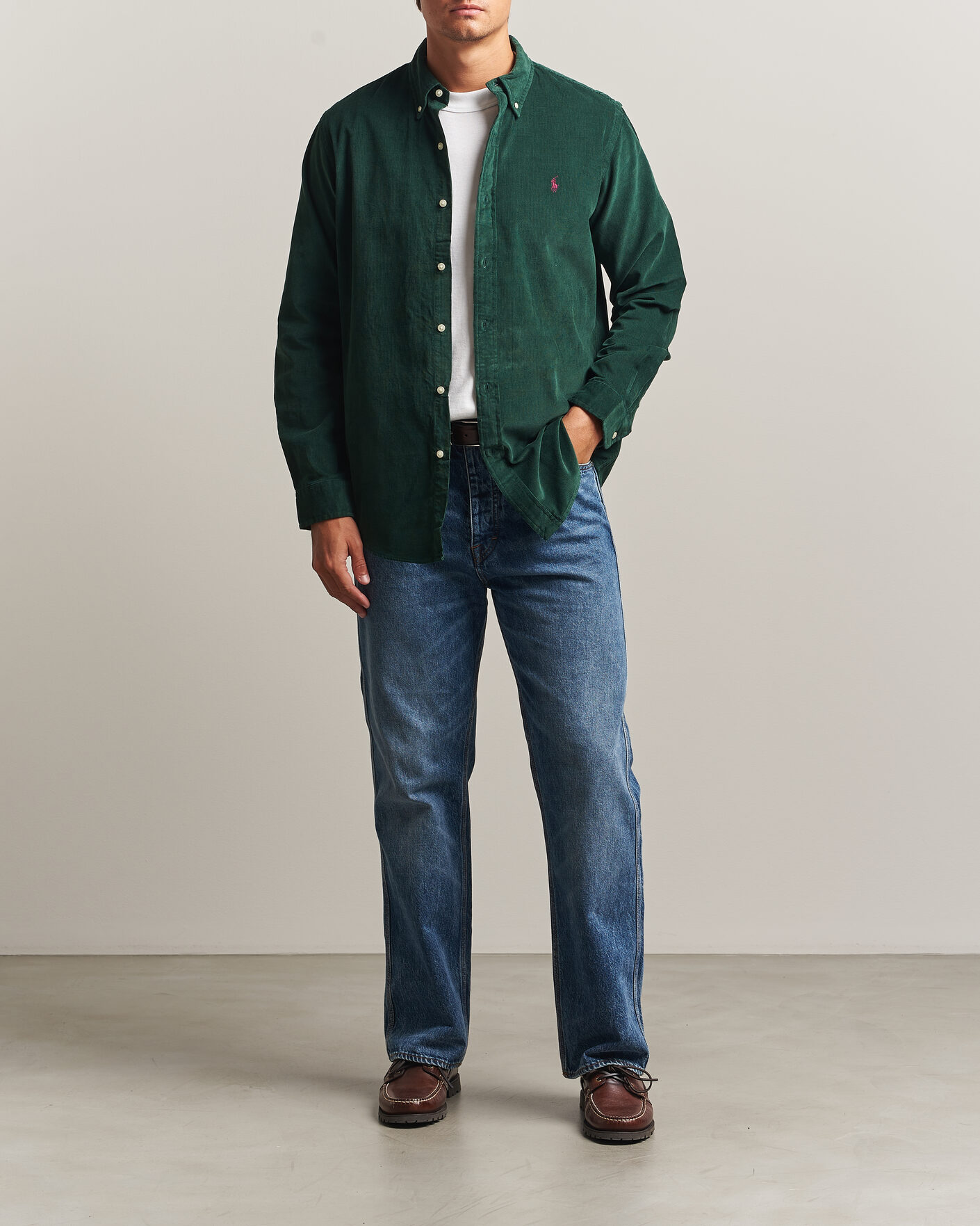 Herr | Skjortor | Polo Ralph Lauren | Custom Fit BD Corduroy Shirt Moss Agate