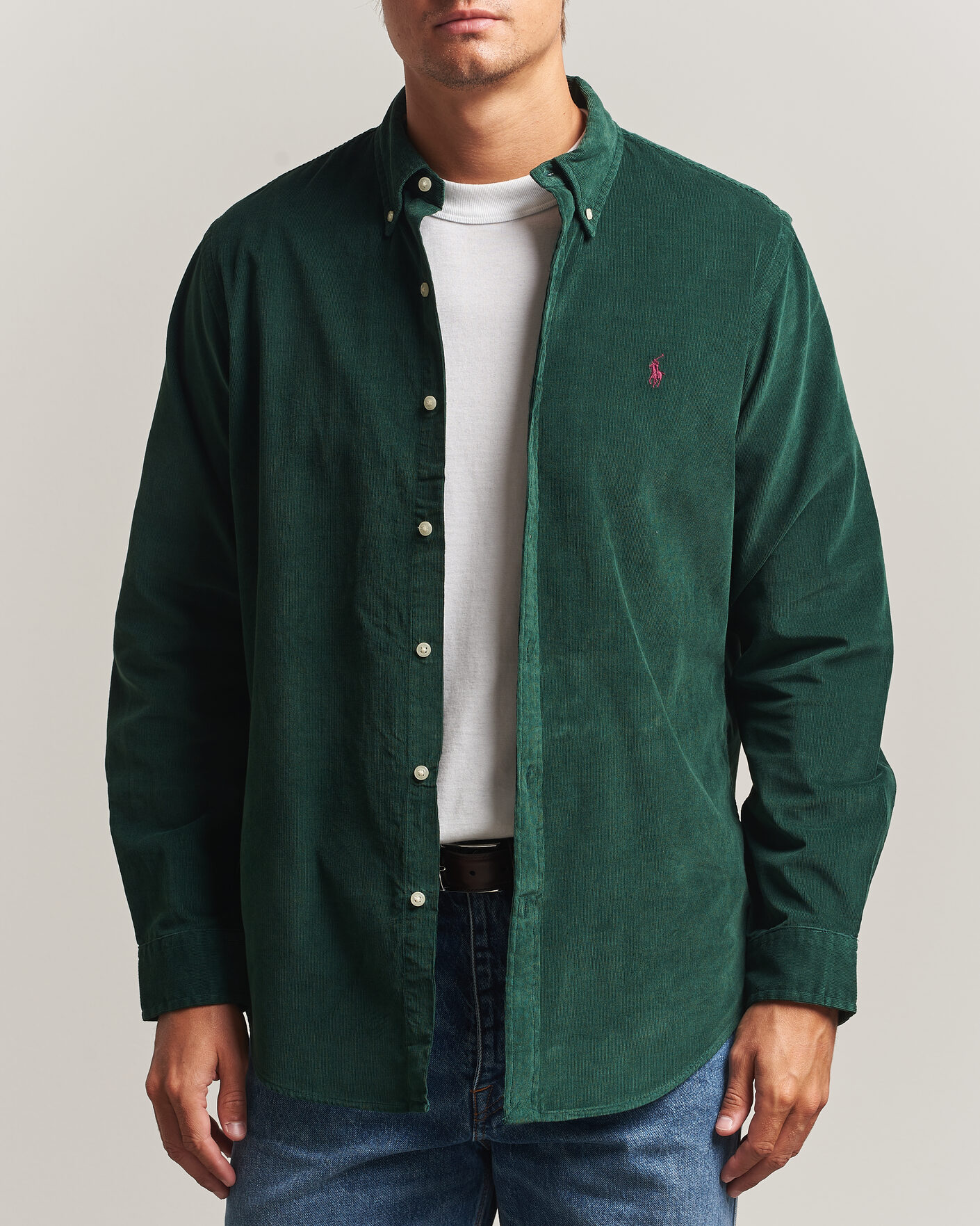 Herr | Skjortor | Polo Ralph Lauren | Custom Fit BD Corduroy Shirt Moss Agate
