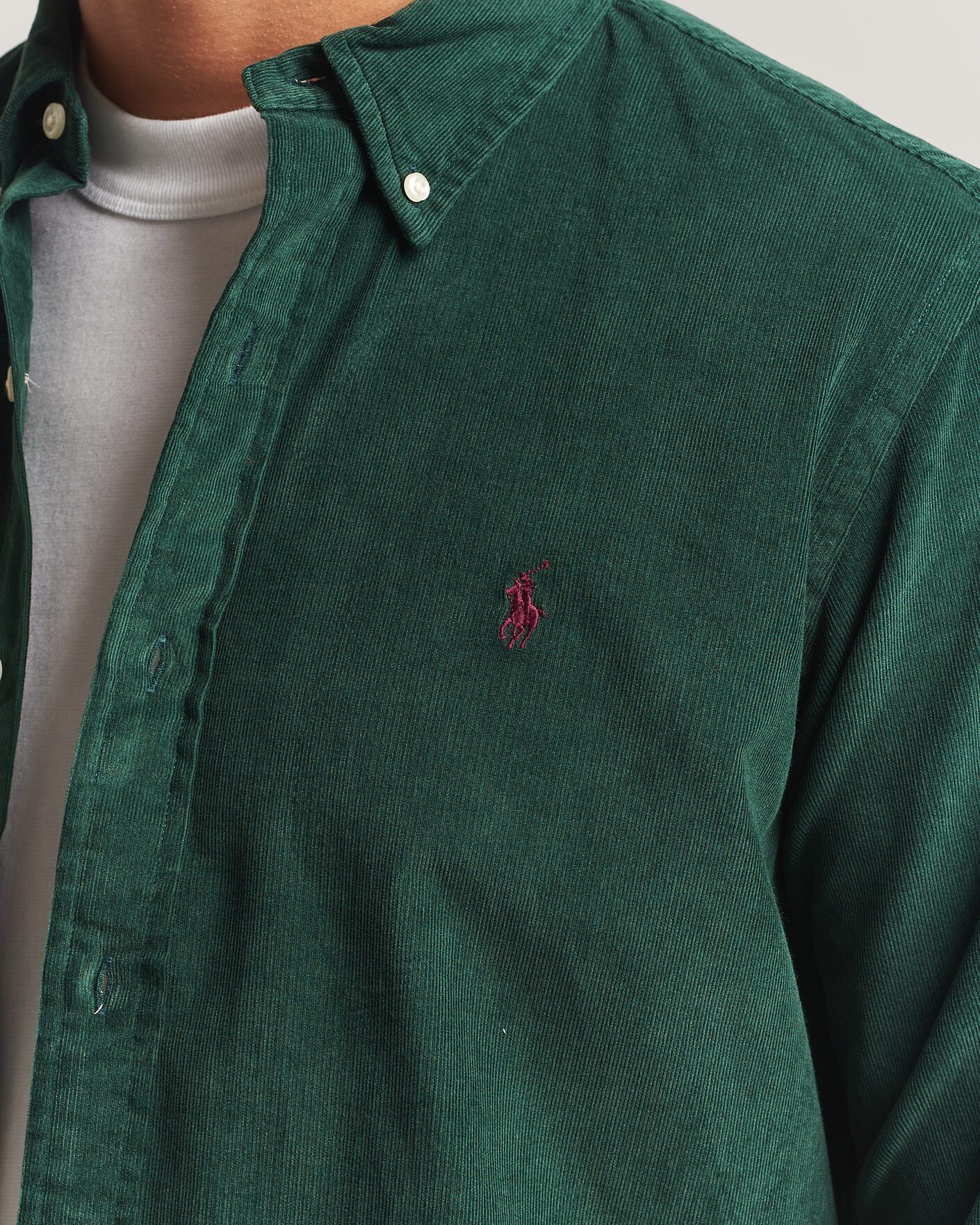 Herr | Skjortor | Polo Ralph Lauren | Custom Fit BD Corduroy Shirt Moss Agate