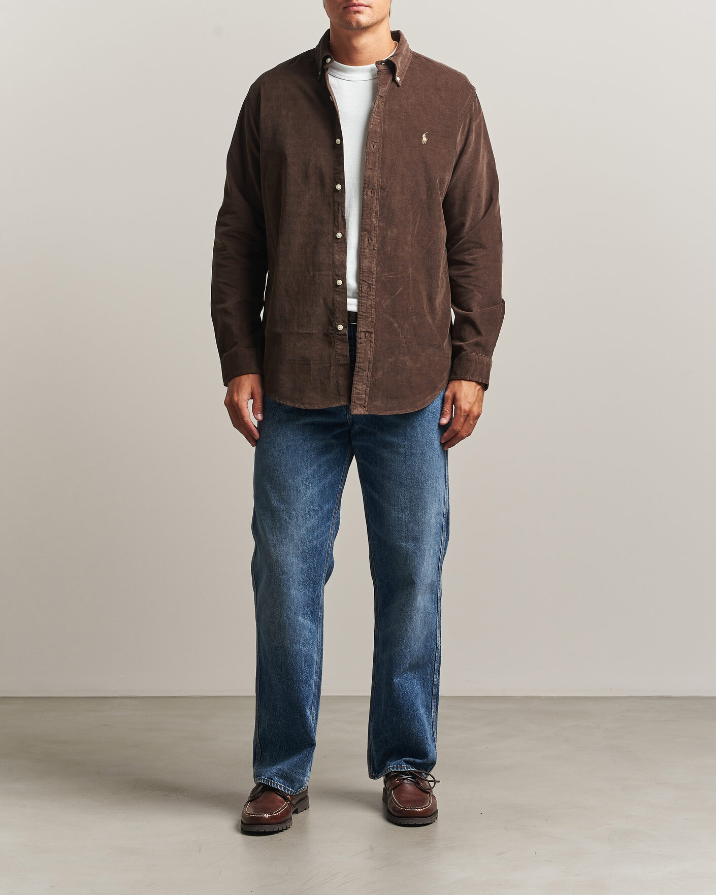 Herr | Skjortor | Polo Ralph Lauren | Custom Fit BD Corduroy Shirt Nutmeg Brown