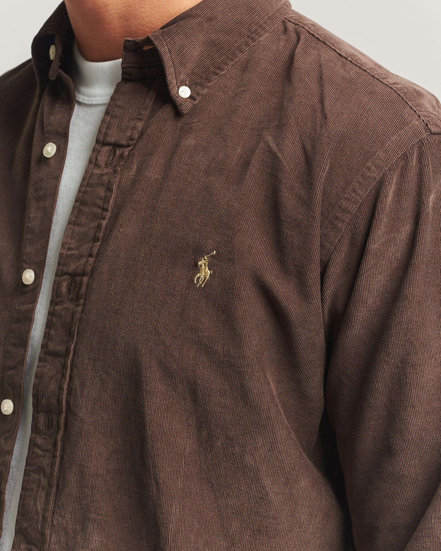 Herr | Skjortor | Polo Ralph Lauren | Custom Fit BD Corduroy Shirt Nutmeg Brown