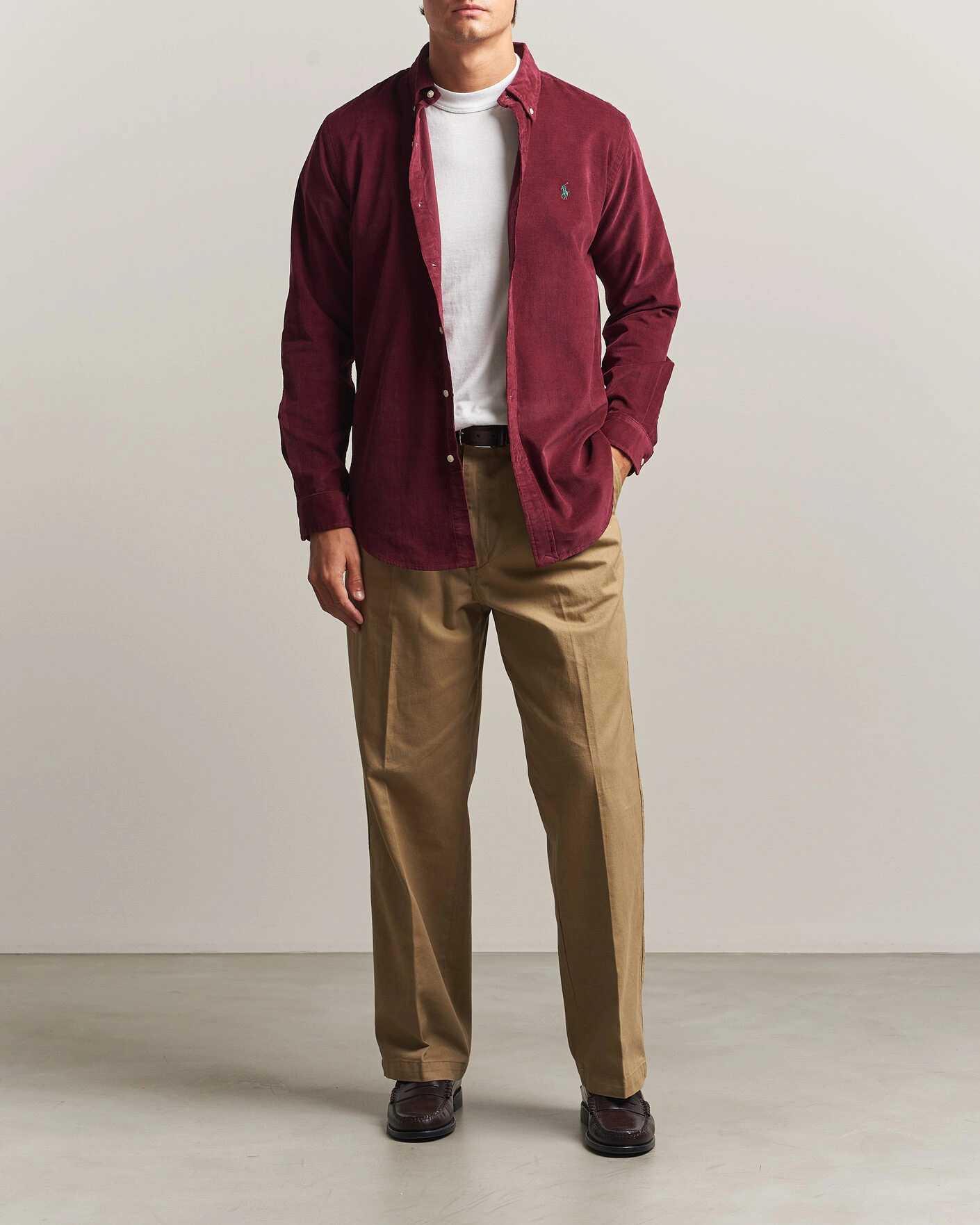 Herr | Skjortor | Polo Ralph Lauren | Custom Fit BD Corduroy Shirt Classic Wine