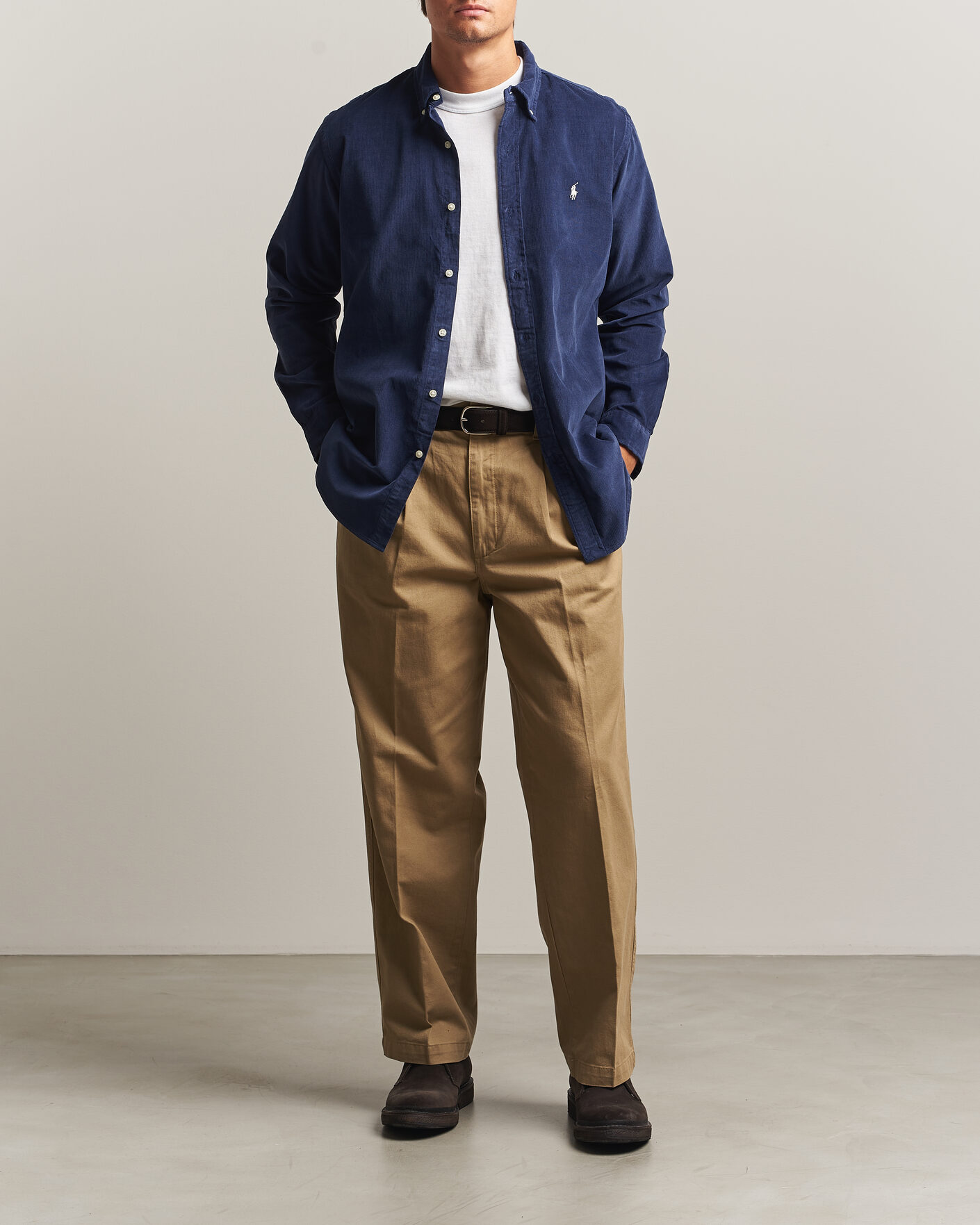 Herr | Skjortor | Polo Ralph Lauren | Custom Fit BD Corduroy Shirt Newport Navy