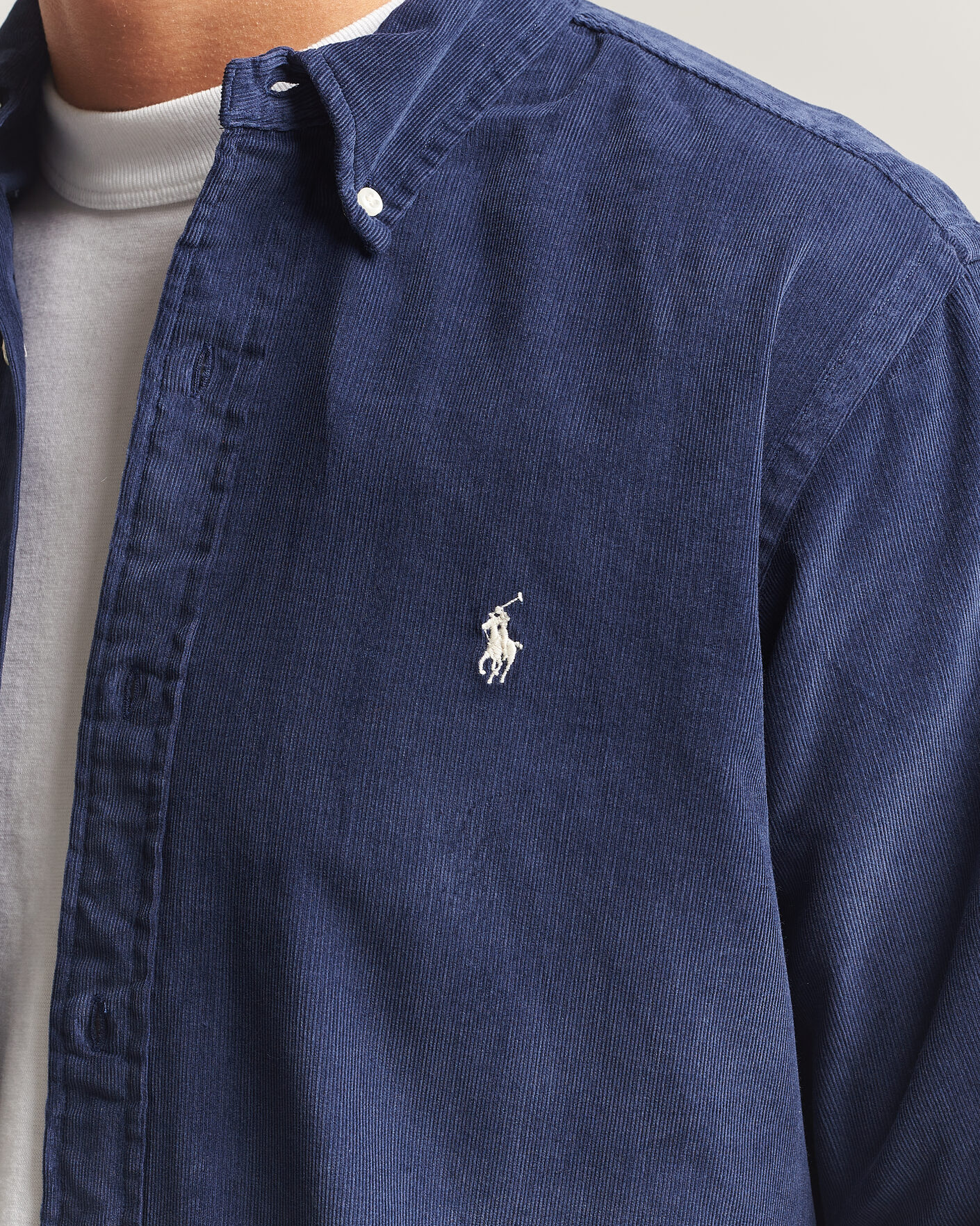 Herr | Skjortor | Polo Ralph Lauren | Custom Fit BD Corduroy Shirt Newport Navy