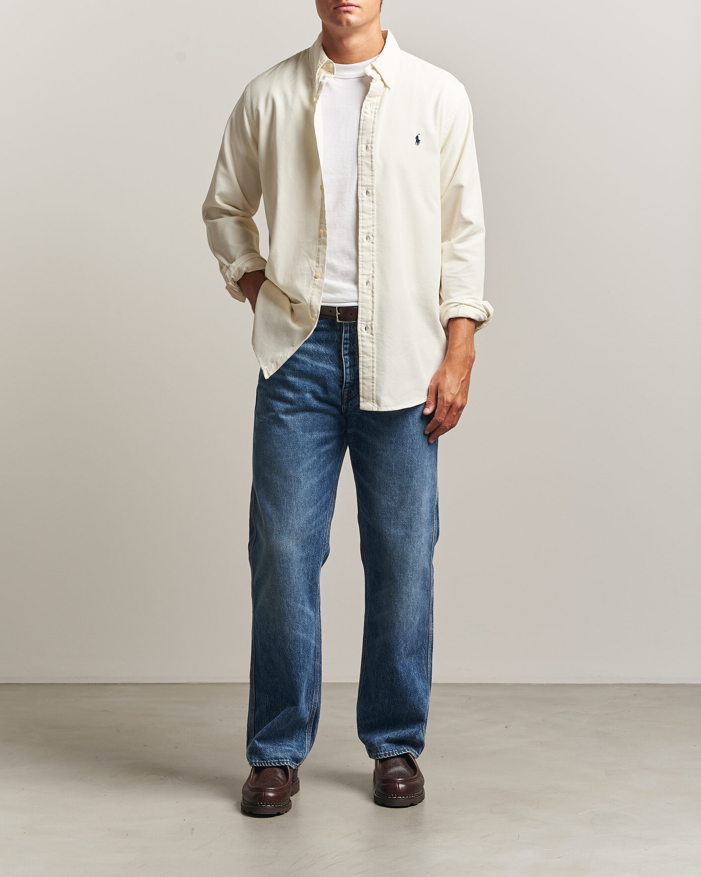 Herr | Skjortor | Polo Ralph Lauren | Custom Fit BD Corduroy Shirt Clubhouse Cream