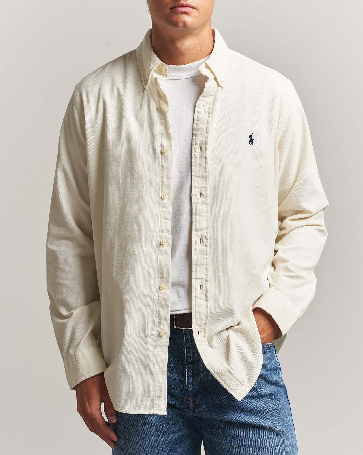 Herr | Skjortor | Polo Ralph Lauren | Custom Fit BD Corduroy Shirt Clubhouse Cream