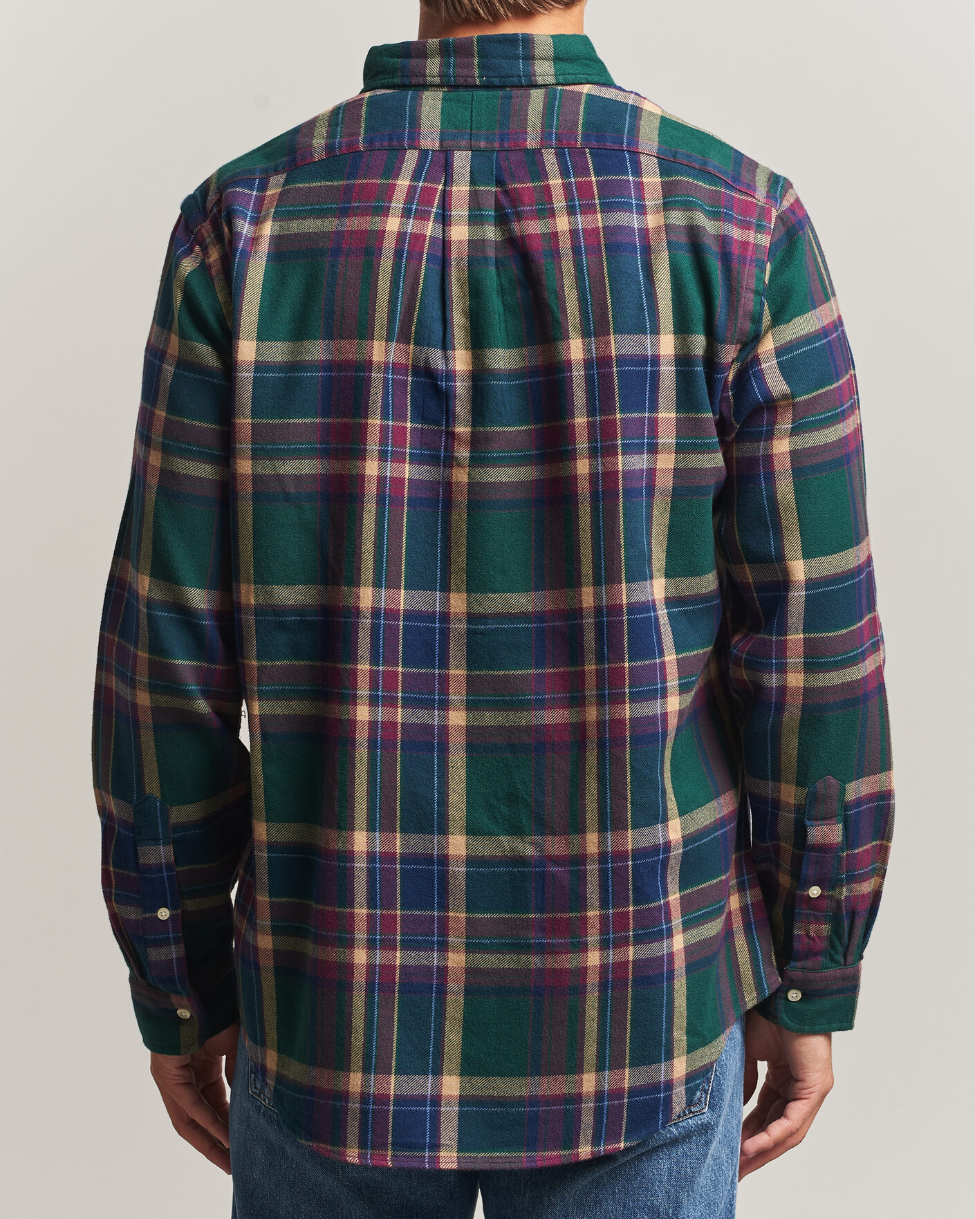 Herr | Skjortor | Polo Ralph Lauren | Custom Fit Brushed Flannel Shirt Forest Burgundy