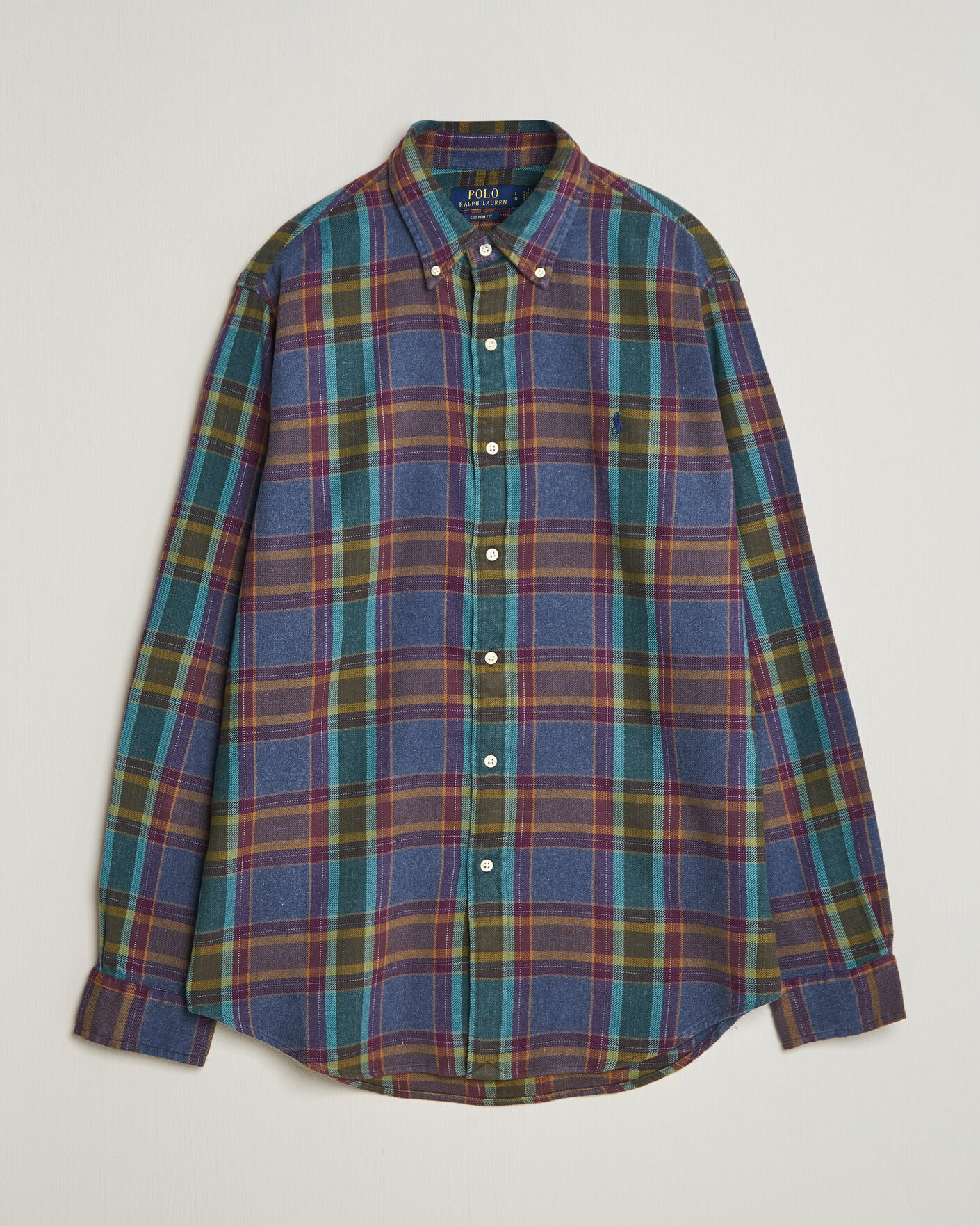 Herr | Skjortor | Polo Ralph Lauren | Custom Fit Brushed Flannel Shirt Blue Purple Heather
