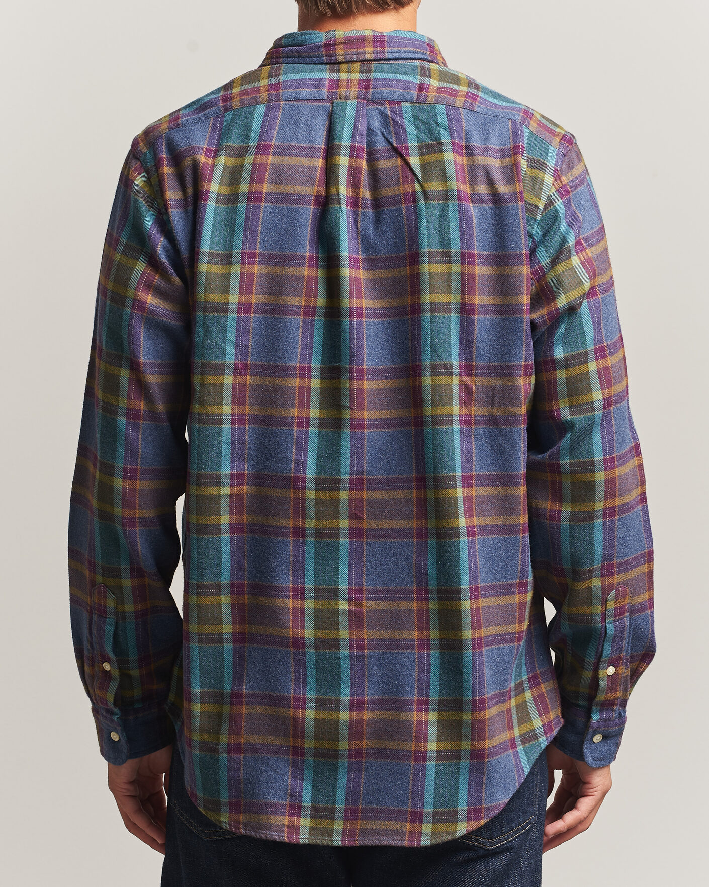 Herr | Skjortor | Polo Ralph Lauren | Custom Fit Brushed Flannel Shirt Blue Purple Heather