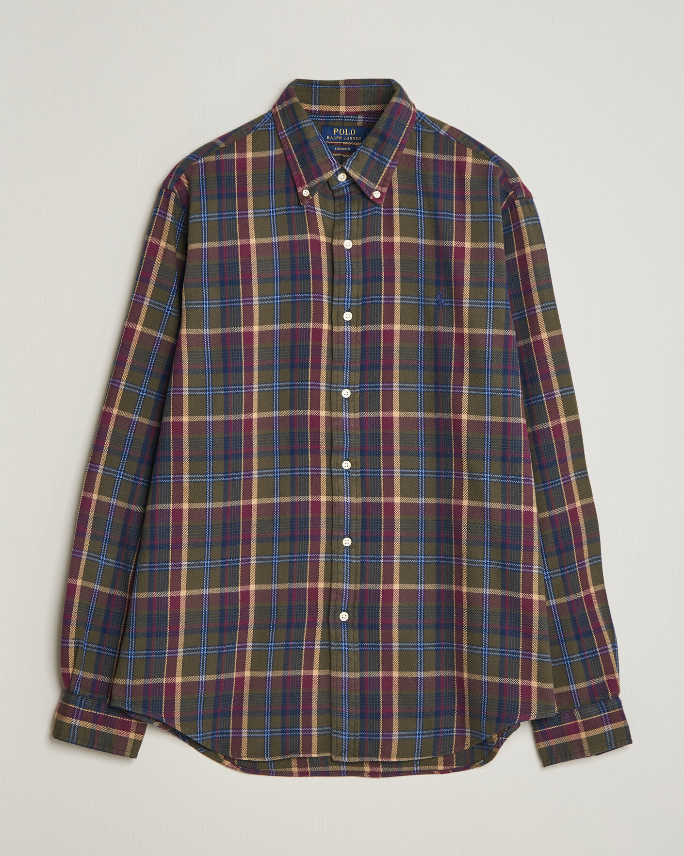 Herr | Skjortor | Polo Ralph Lauren | Custom Fit Brushed Flannel Shirt Olive Berry