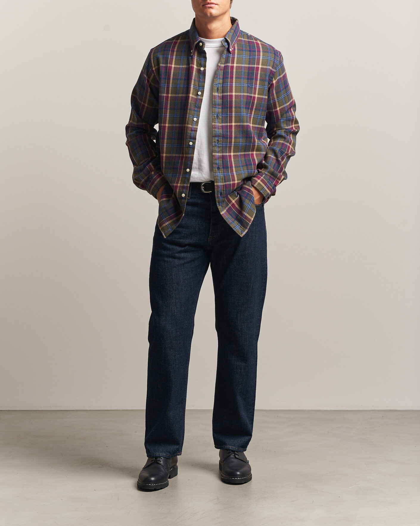 Herr | Skjortor | Polo Ralph Lauren | Custom Fit Brushed Flannel Shirt Olive Berry
