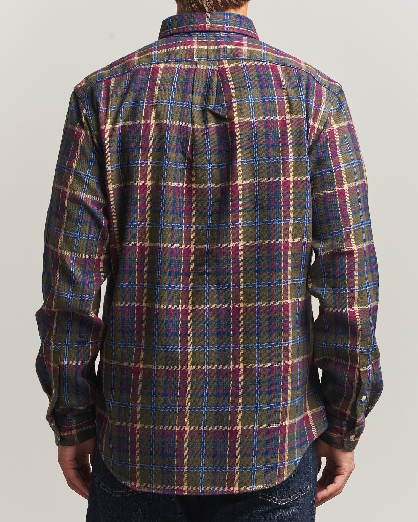 Herr | Skjortor | Polo Ralph Lauren | Custom Fit Brushed Flannel Shirt Olive Berry