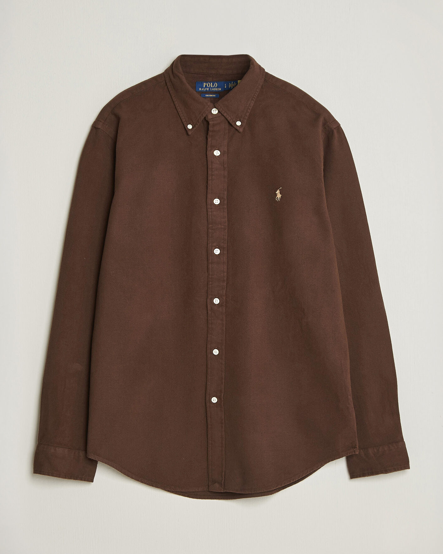 Herr | Skjortor | Polo Ralph Lauren | Custom Fit Brushed Flannel Shirt Nutmeg Brown