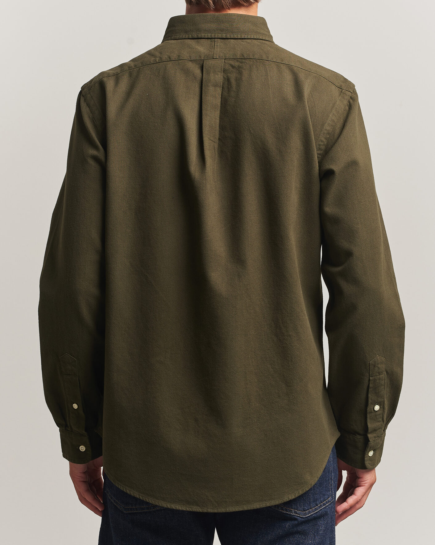 Herr | Skjortor | Polo Ralph Lauren | Custom Fit Brushed Flannel Shirt Company Olive