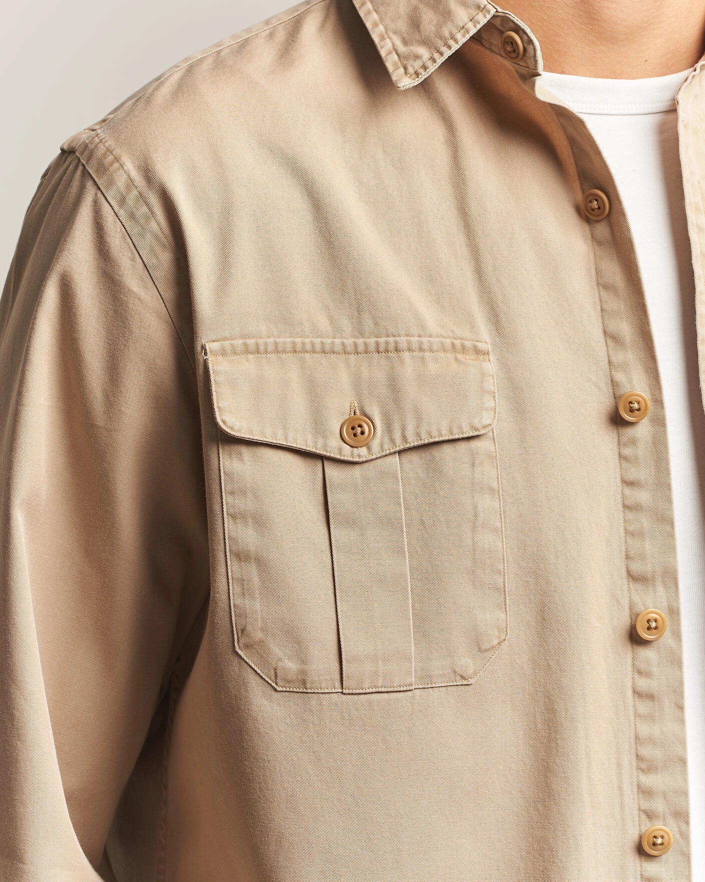 Herr | Skjortor | Polo Ralph Lauren | Litchfield Washed Chino Overshirt Vintage Khaki