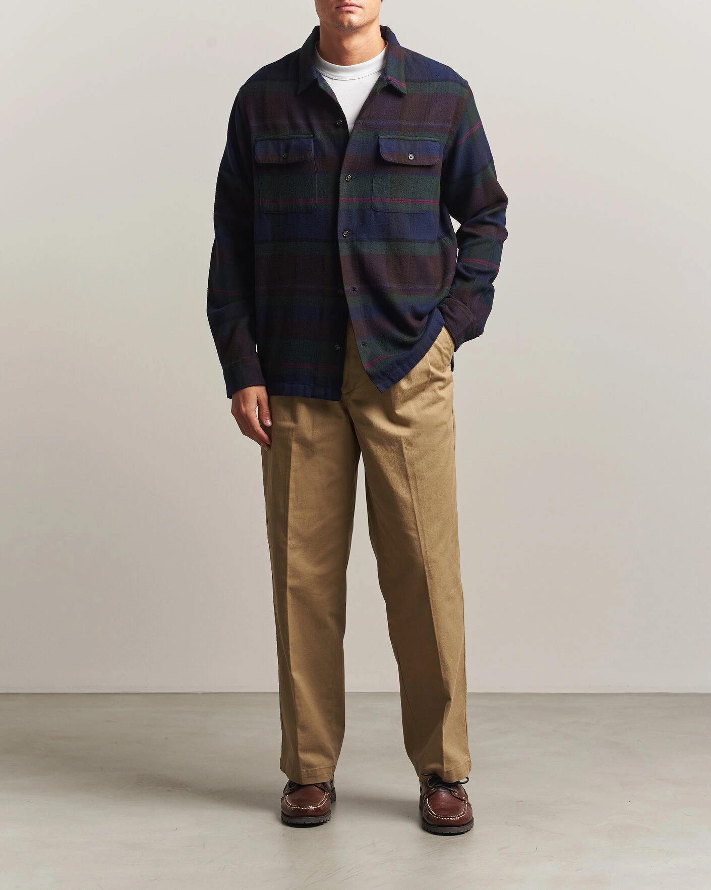 Herr | Skjortor | Polo Ralph Lauren | Hudson Ranch Checked Overshirt Olive Royal