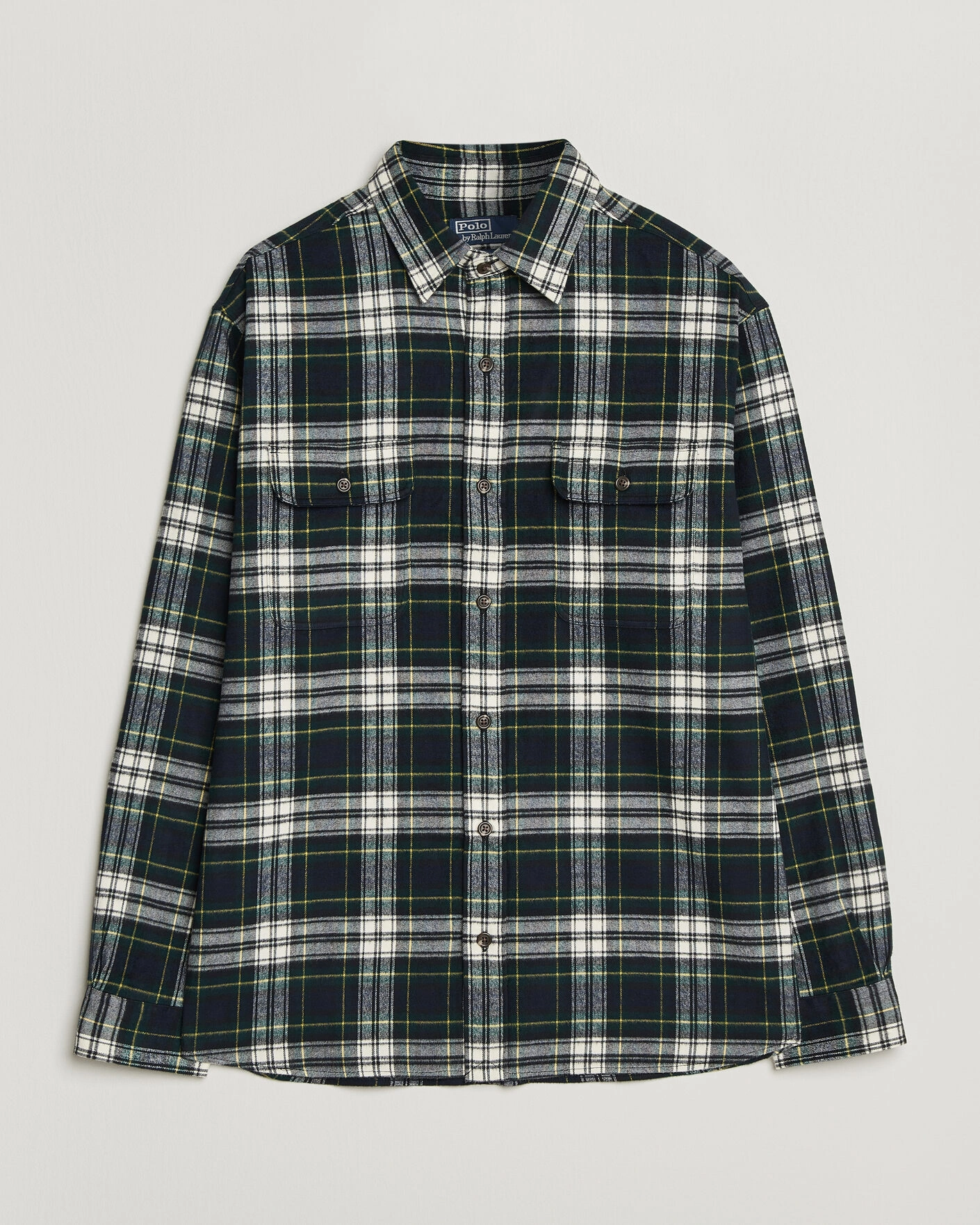 Herr | Skjortor | Polo Ralph Lauren | Classic Fit Shaggy Flannel Shirt Navy Green