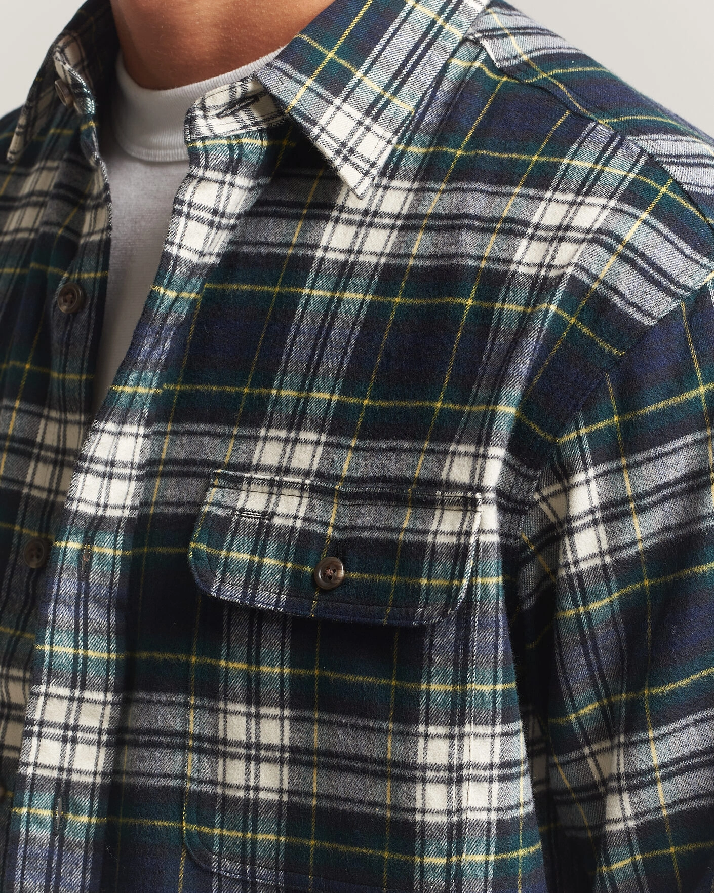 Herr | Skjortor | Polo Ralph Lauren | Classic Fit Shaggy Flannel Shirt Navy Green