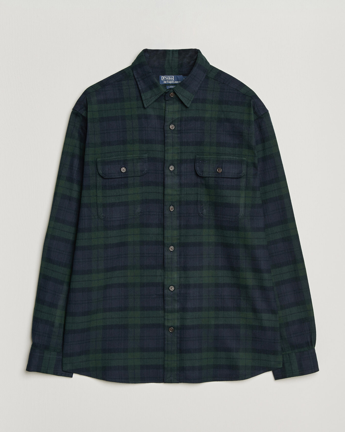 Herr | Skjortor | Polo Ralph Lauren | Classic Fit Shaggy Flannel Shirt Navy Forest