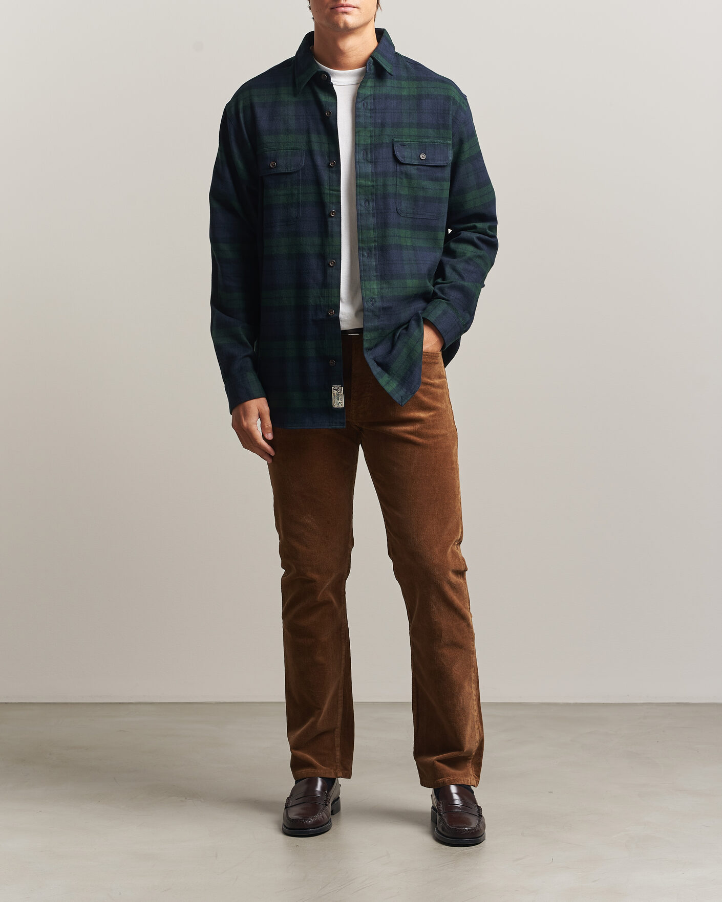 Herr | Skjortor | Polo Ralph Lauren | Classic Fit Shaggy Flannel Shirt Navy Forest