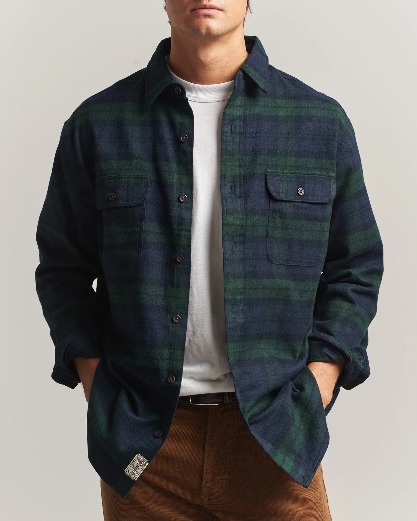 Herr | Skjortor | Polo Ralph Lauren | Classic Fit Shaggy Flannel Shirt Navy Forest