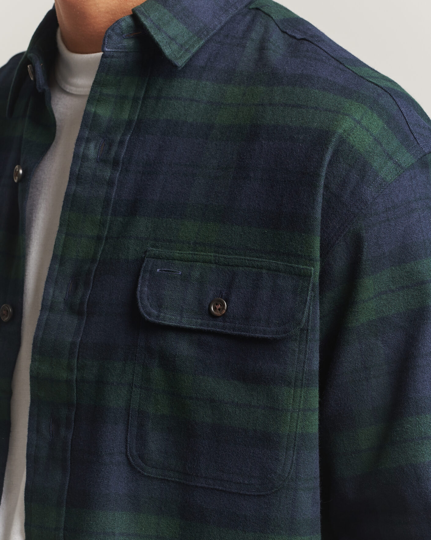 Herr | Skjortor | Polo Ralph Lauren | Classic Fit Shaggy Flannel Shirt Navy Forest