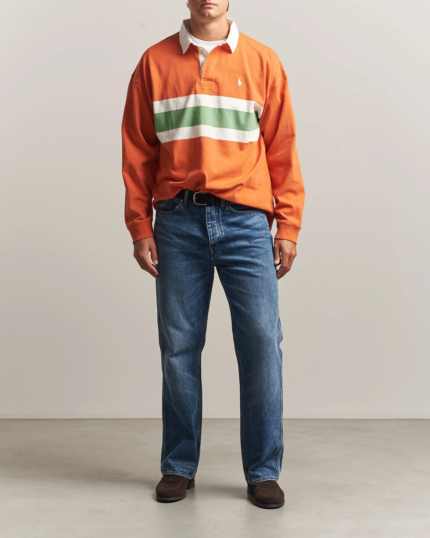 Herr | Tröjor | Polo Ralph Lauren | Knitted Jersey Rugby Shirt Solar Sky Multi