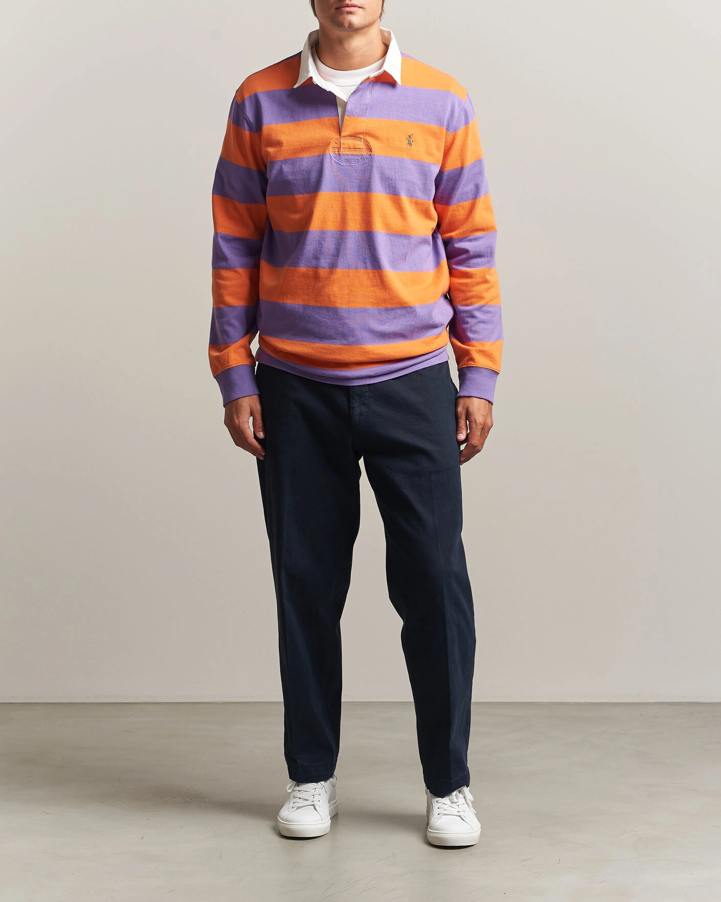 Herr | Tröjor | Polo Ralph Lauren | Striped Jersey Rugger Purple/Orange