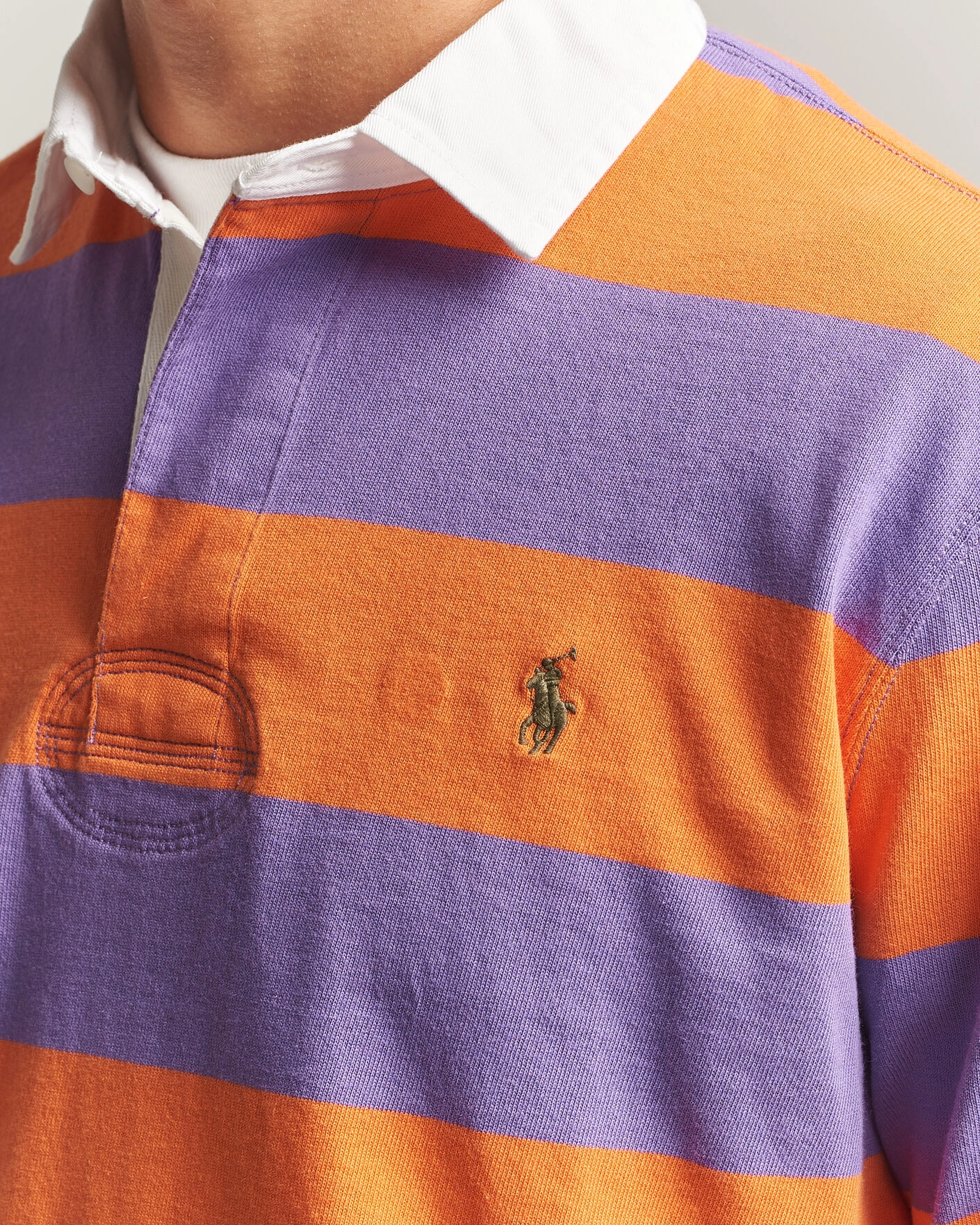 Herr | Tröjor | Polo Ralph Lauren | Striped Jersey Rugger Purple/Orange