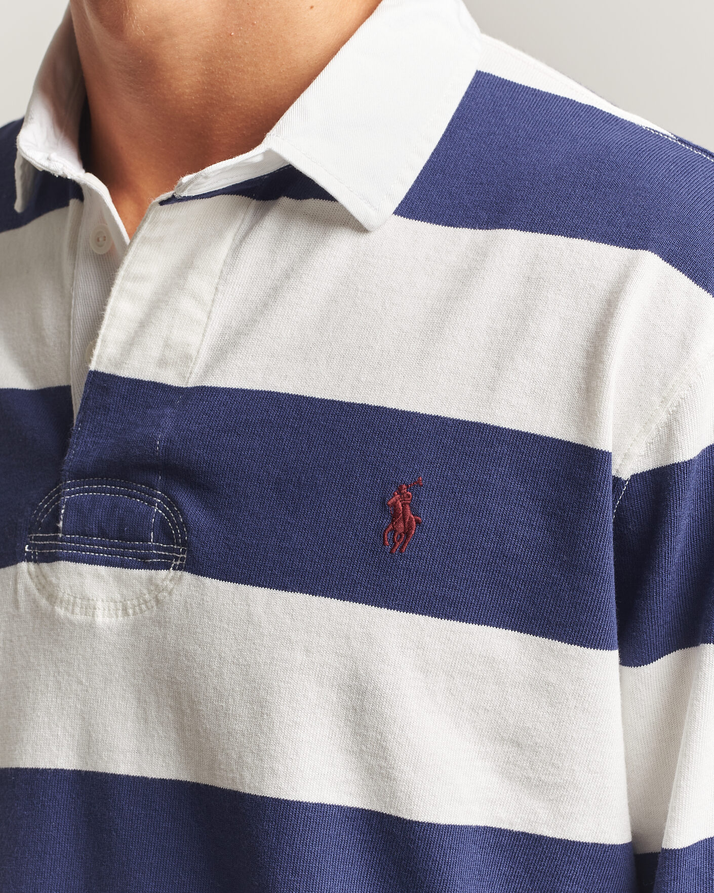 Herr | Tröjor | Polo Ralph Lauren | Striped Jersey Rugger Cream/Navy