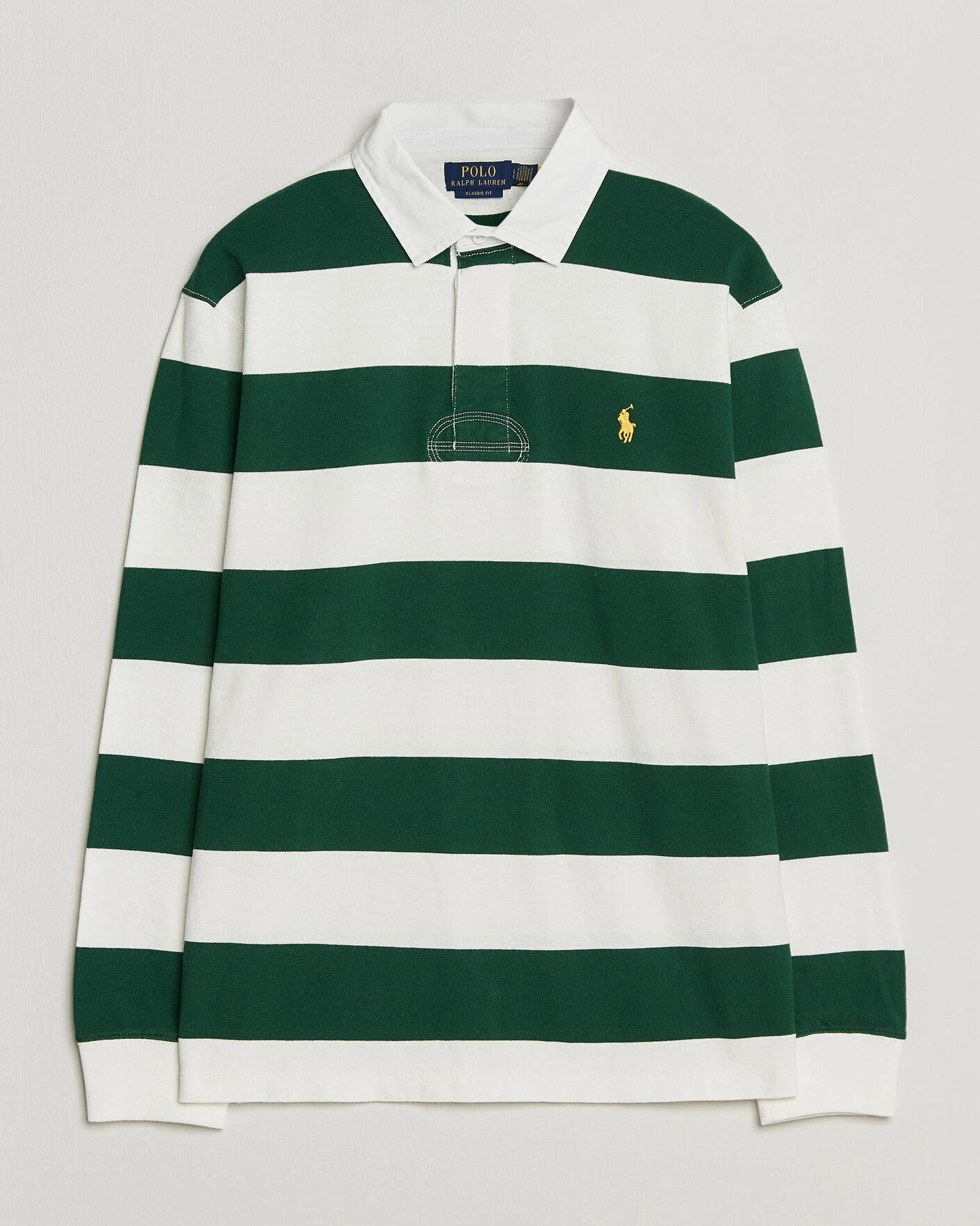 Herr | Tröjor | Polo Ralph Lauren | Striped Jersey Rugger Cream/Forest