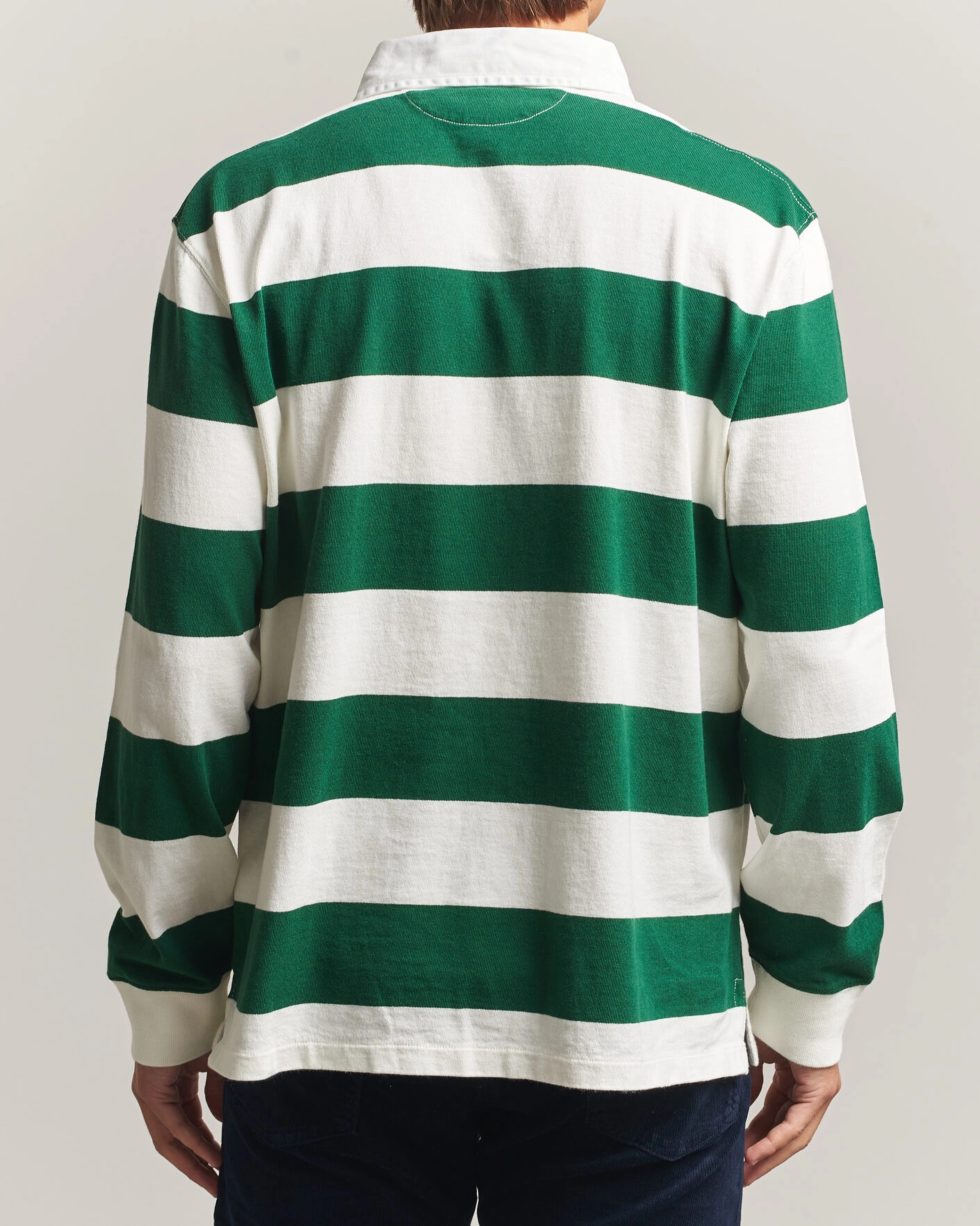 Herr | Tröjor | Polo Ralph Lauren | Striped Jersey Rugger Cream/Forest