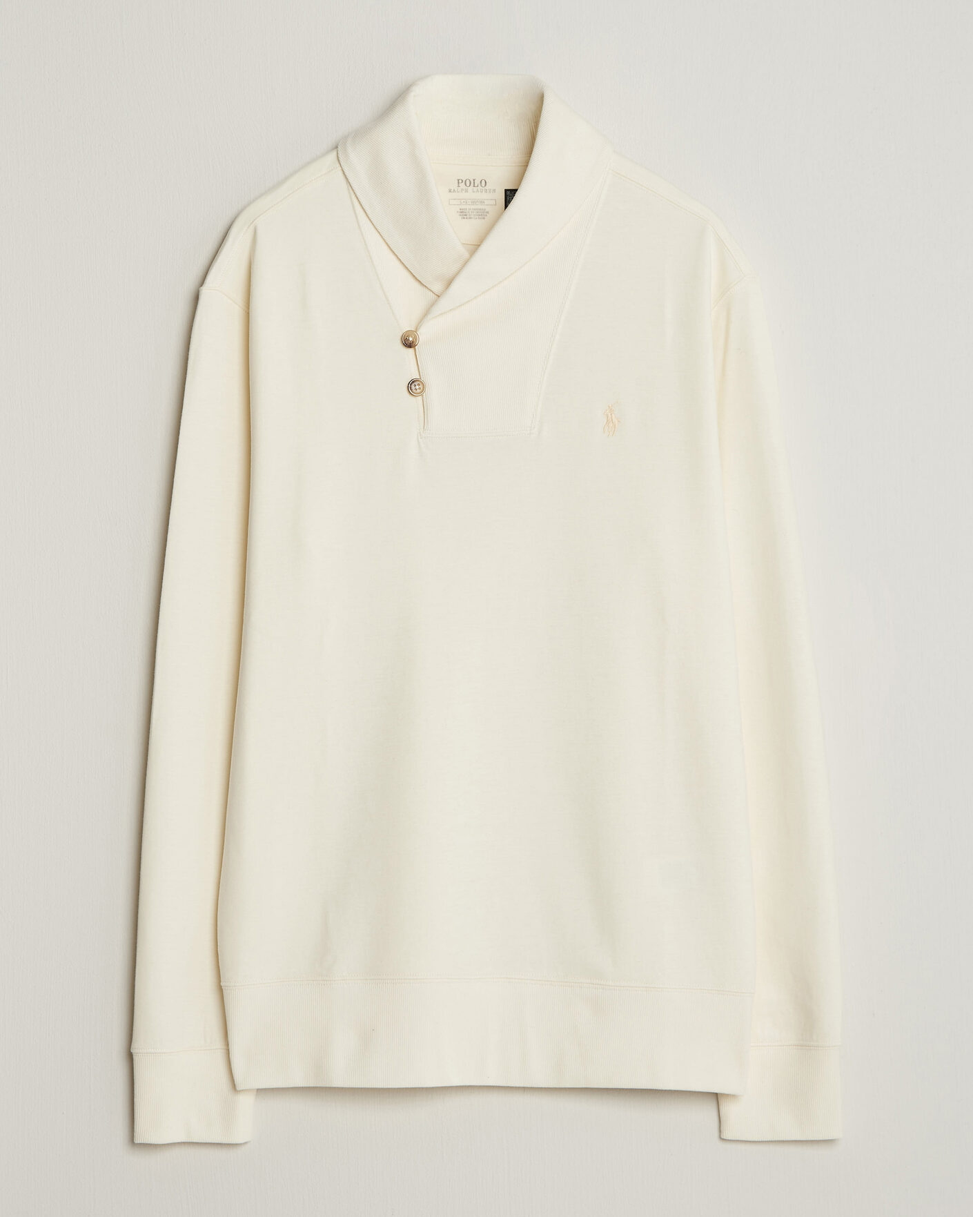 Herr | Tröjor | Polo Ralph Lauren | Double Knitted Shawl Collar Sweater Pale Cream
