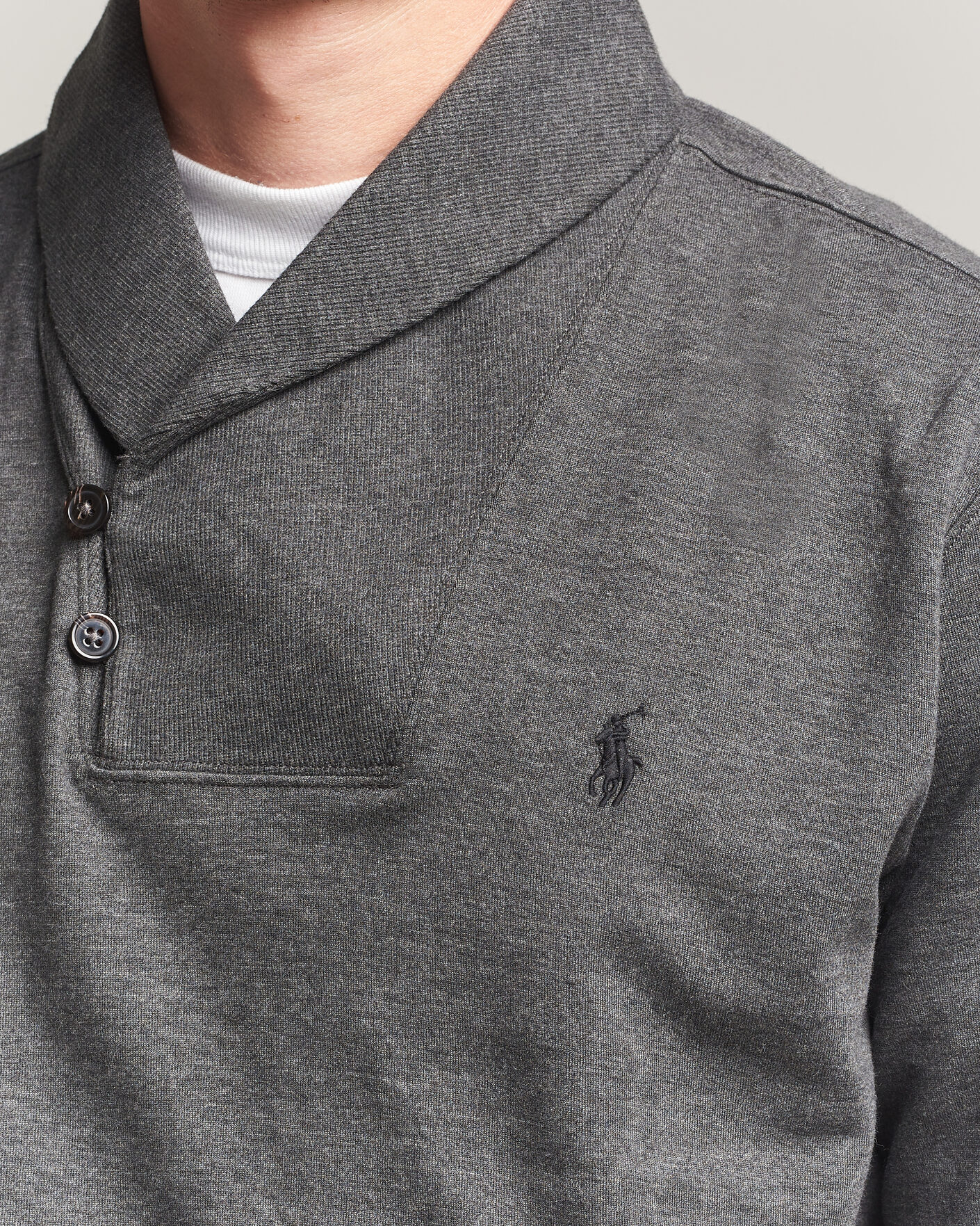 Herr | Tröjor | Polo Ralph Lauren | Double Knitted Shawl Collar Sweater Windsor Heather