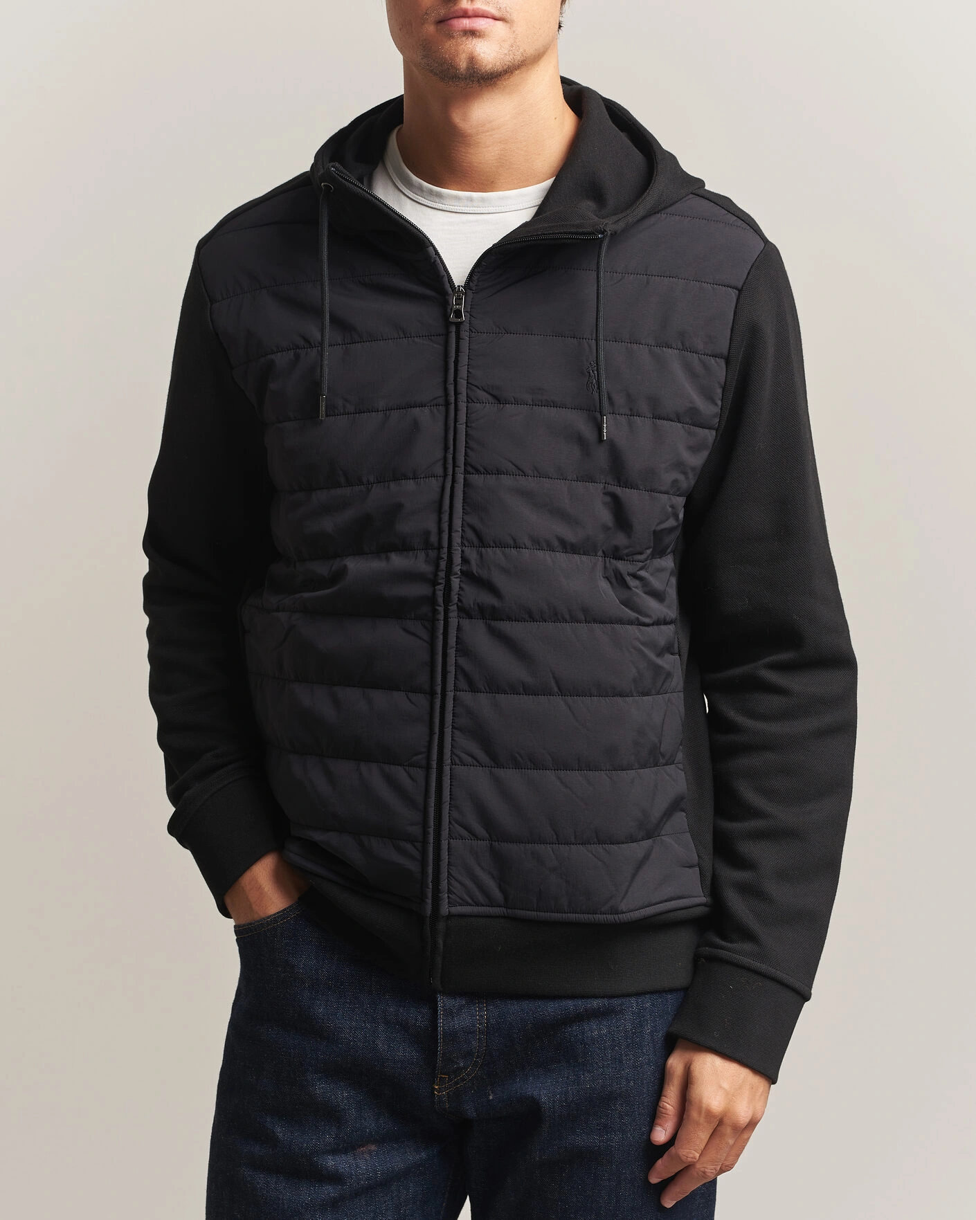 Herr | Tröjor | Polo Ralph Lauren | Double Knitted Jaquard Full Zip Hoodie Polo Black