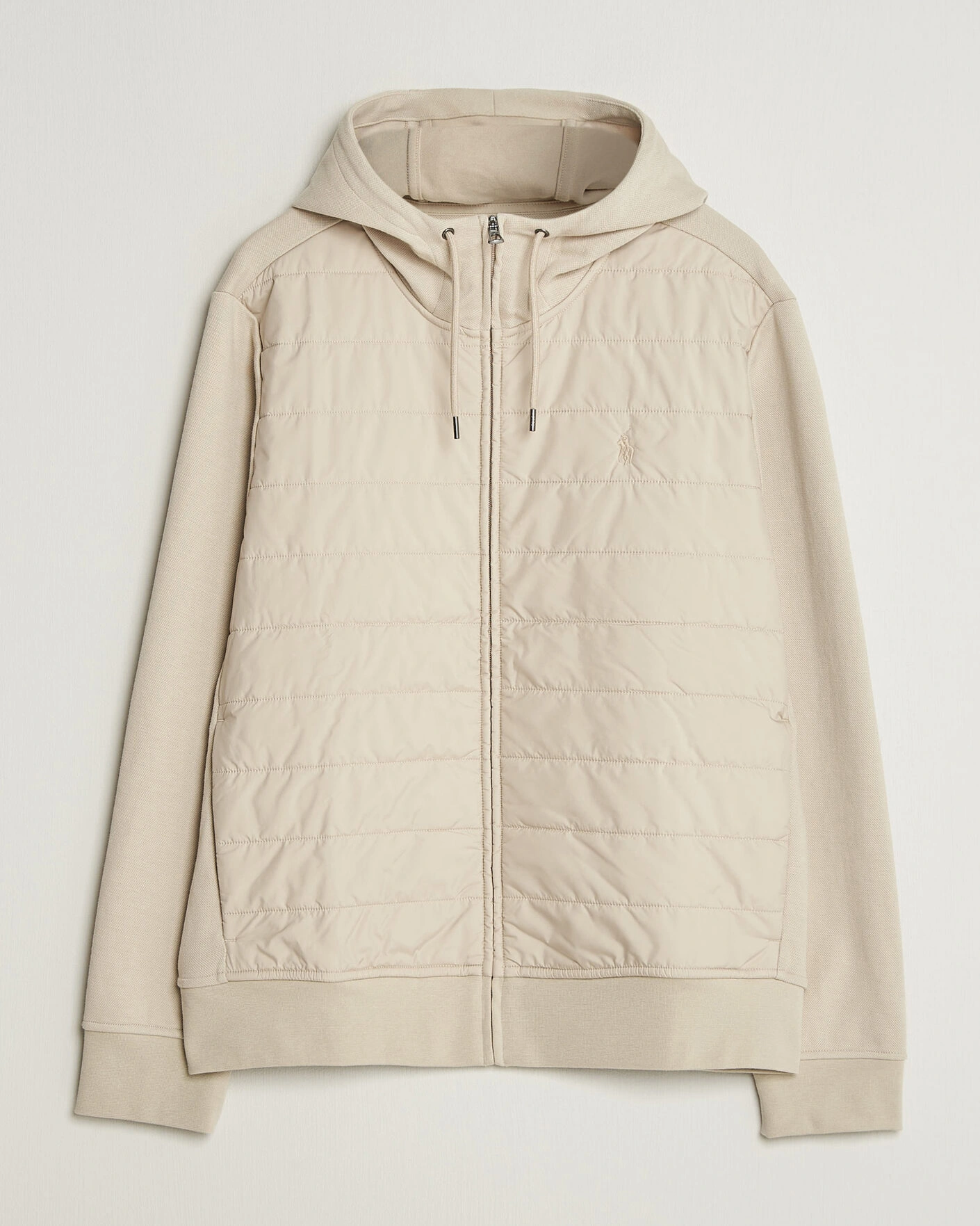 Herr | Tröjor | Polo Ralph Lauren | Double Knitted Jaquard Full Zip Hoodie Stoneware Grey