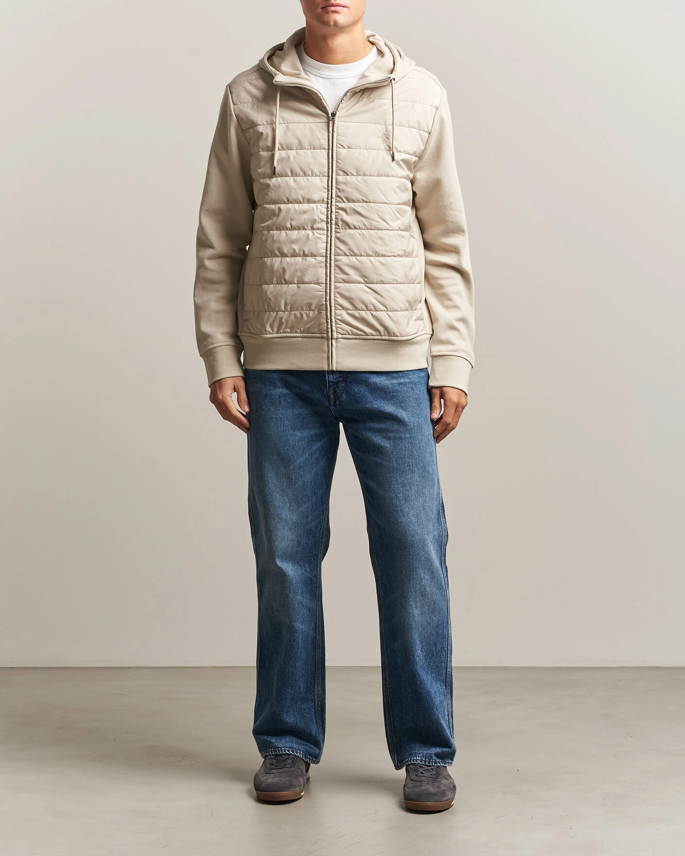 Herr | Tröjor | Polo Ralph Lauren | Double Knitted Jaquard Full Zip Hoodie Stoneware Grey