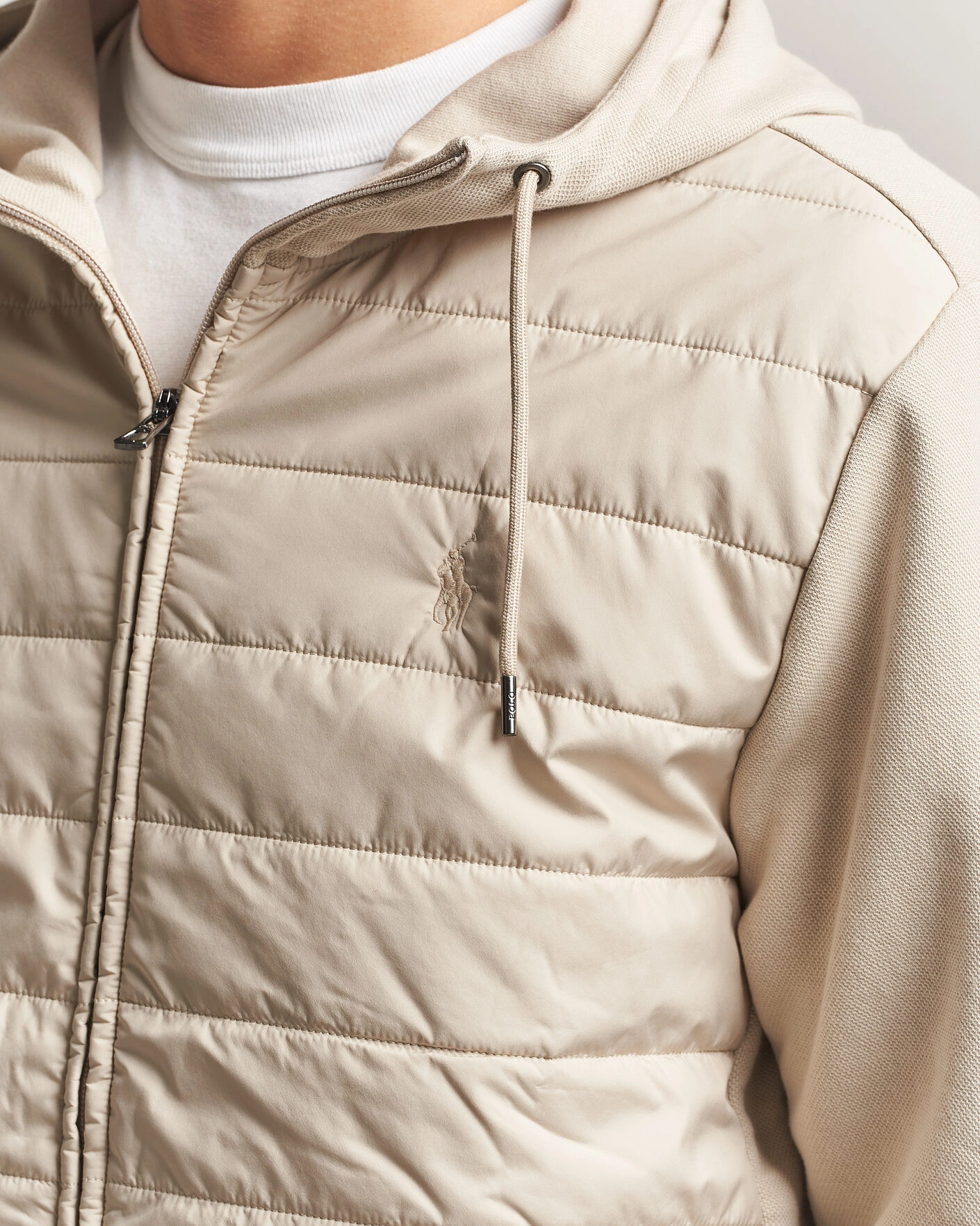 Herr | Tröjor | Polo Ralph Lauren | Double Knitted Jaquard Full Zip Hoodie Stoneware Grey