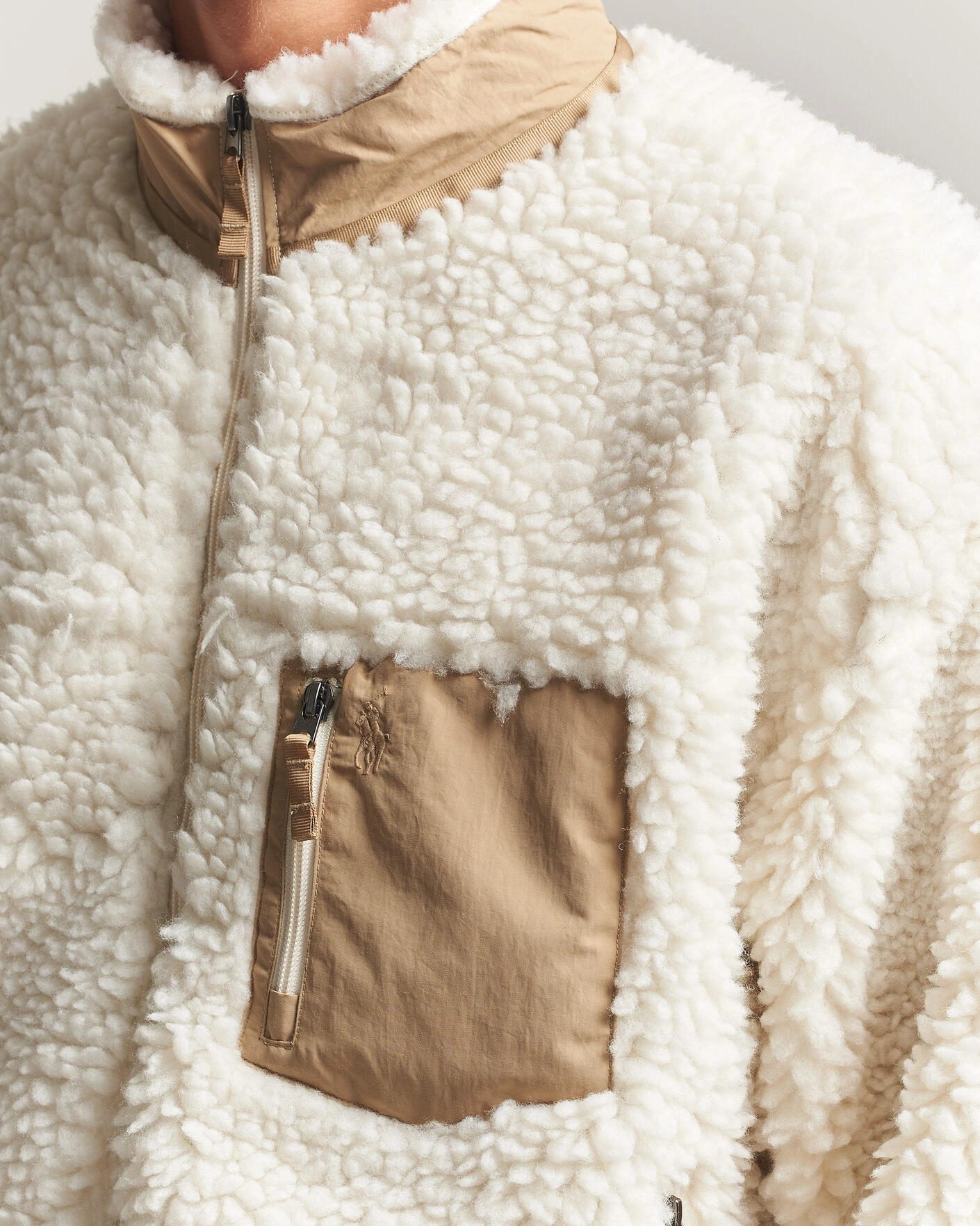 Herr | Tröjor | Polo Ralph Lauren | Shaggy Hi Pile Full Zip Clubhouse Cream