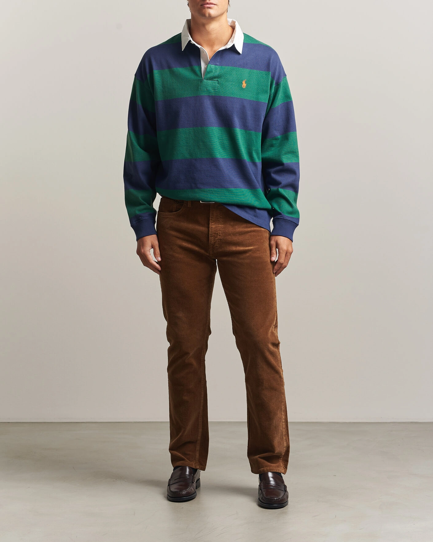 Herr | Tröjor | Polo Ralph Lauren | Jersey Knitted Rugby Pullover Green/Cobolt
