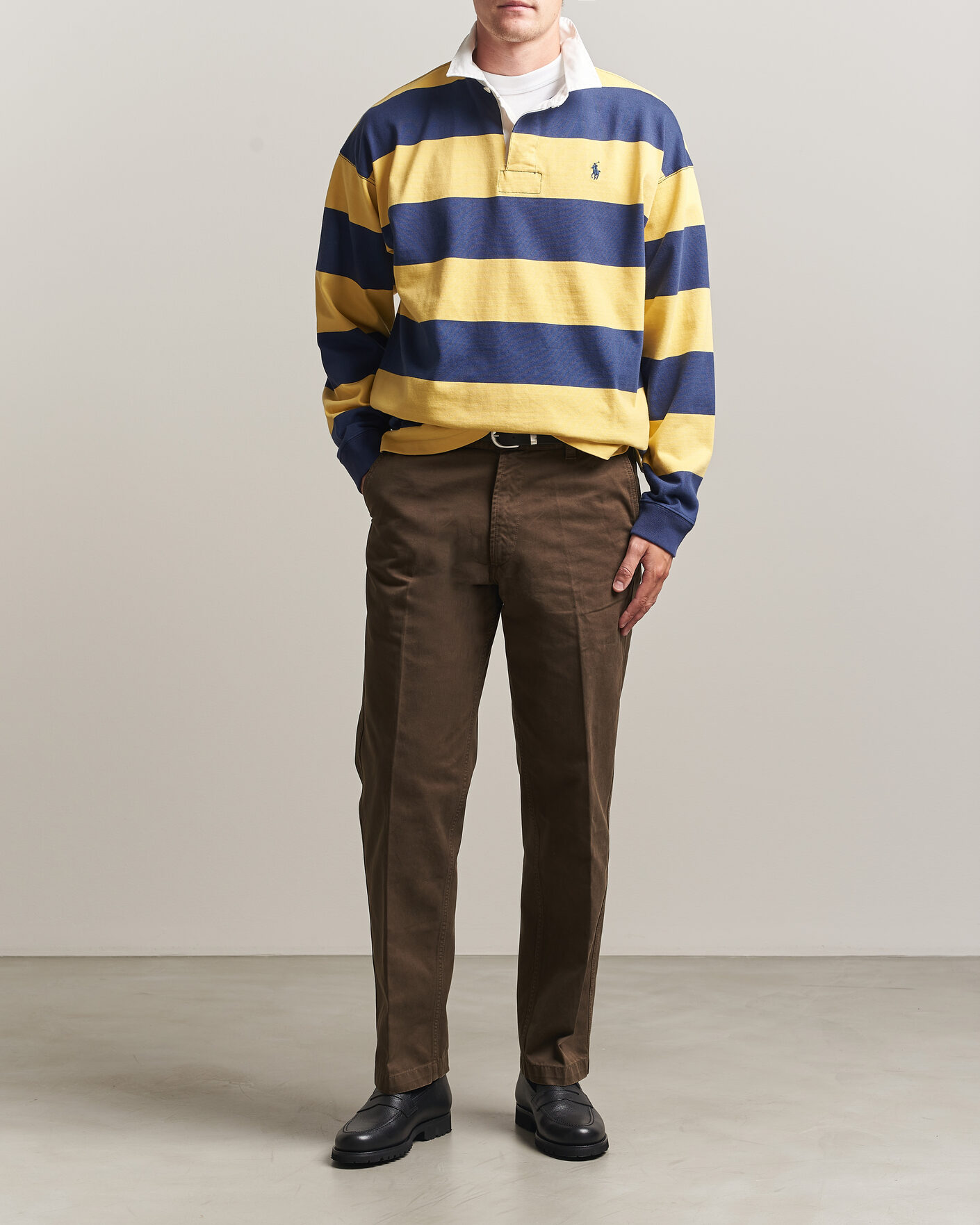 Herr | Tröjor | Polo Ralph Lauren | Jersey Knitted Rugby Pullover Yellow/Cobolt