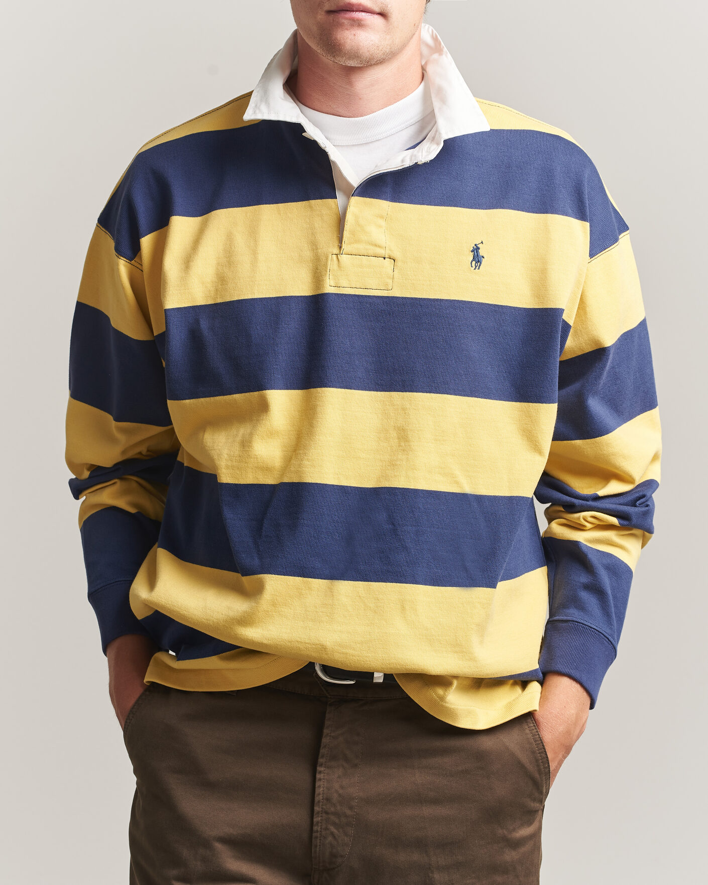 Herr | Tröjor | Polo Ralph Lauren | Jersey Knitted Rugby Pullover Yellow/Cobolt