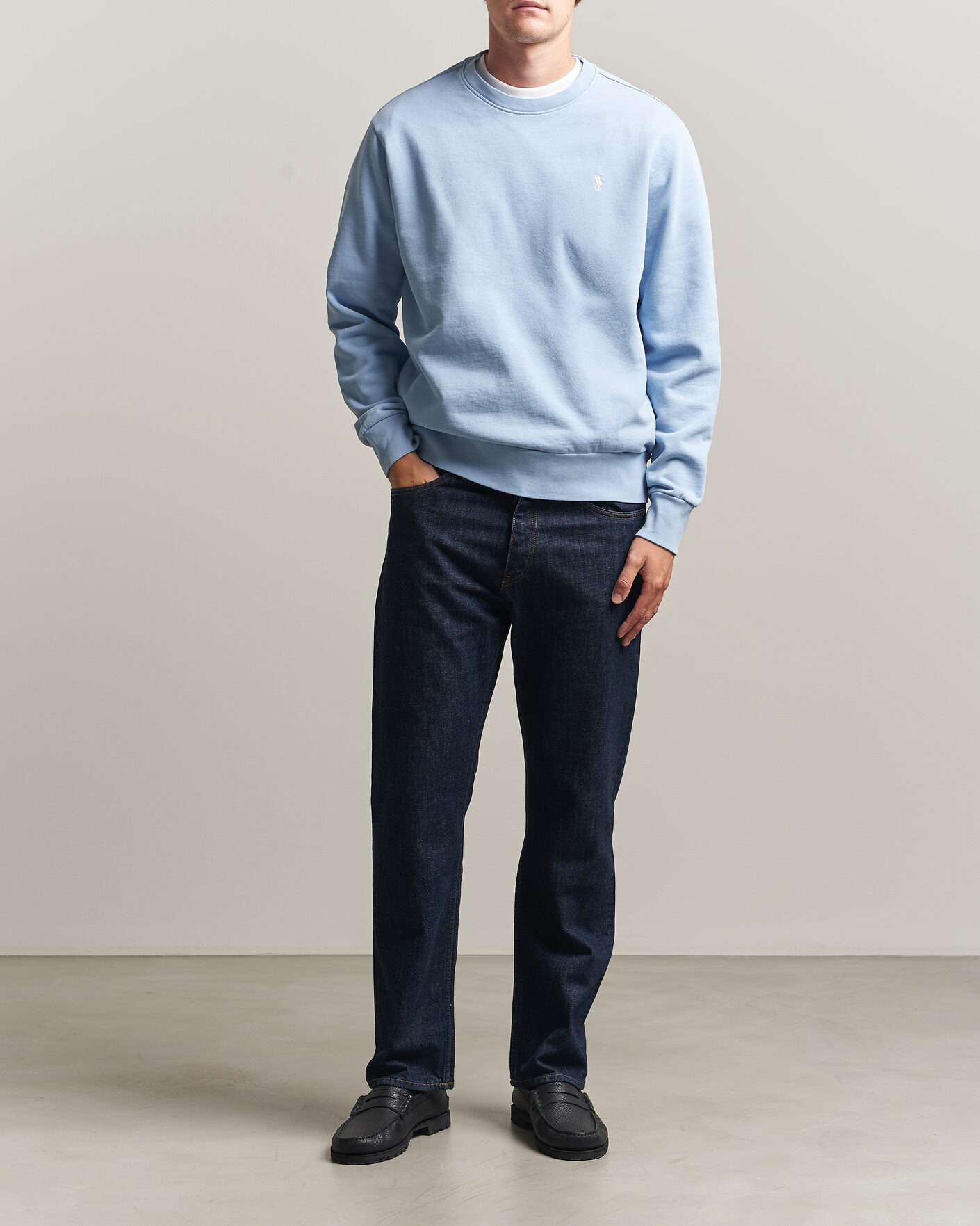 Herr | Tröjor | Polo Ralph Lauren | Loopback Terry Sweatshirt Chambray Blue