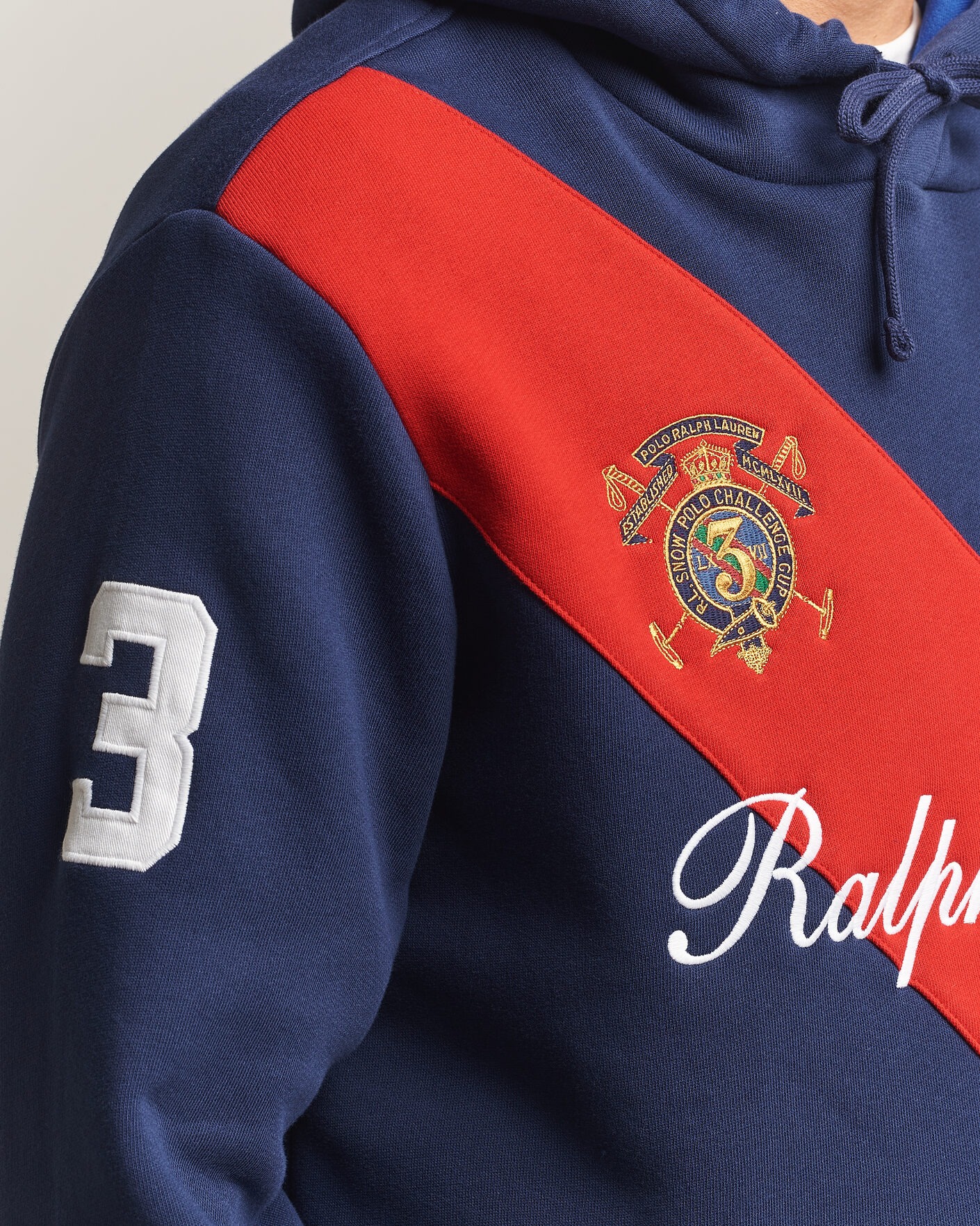 Herr | Tröjor | Polo Ralph Lauren | Diagonal Stripe Big Pony Hoodie Newport Navy