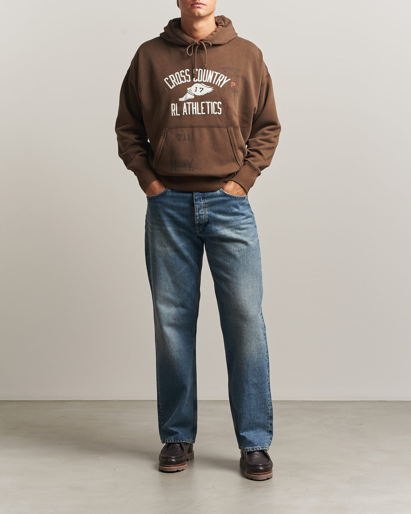 Herr | Tröjor | Polo Ralph Lauren | Fleece Printed Hoodie Court Brown