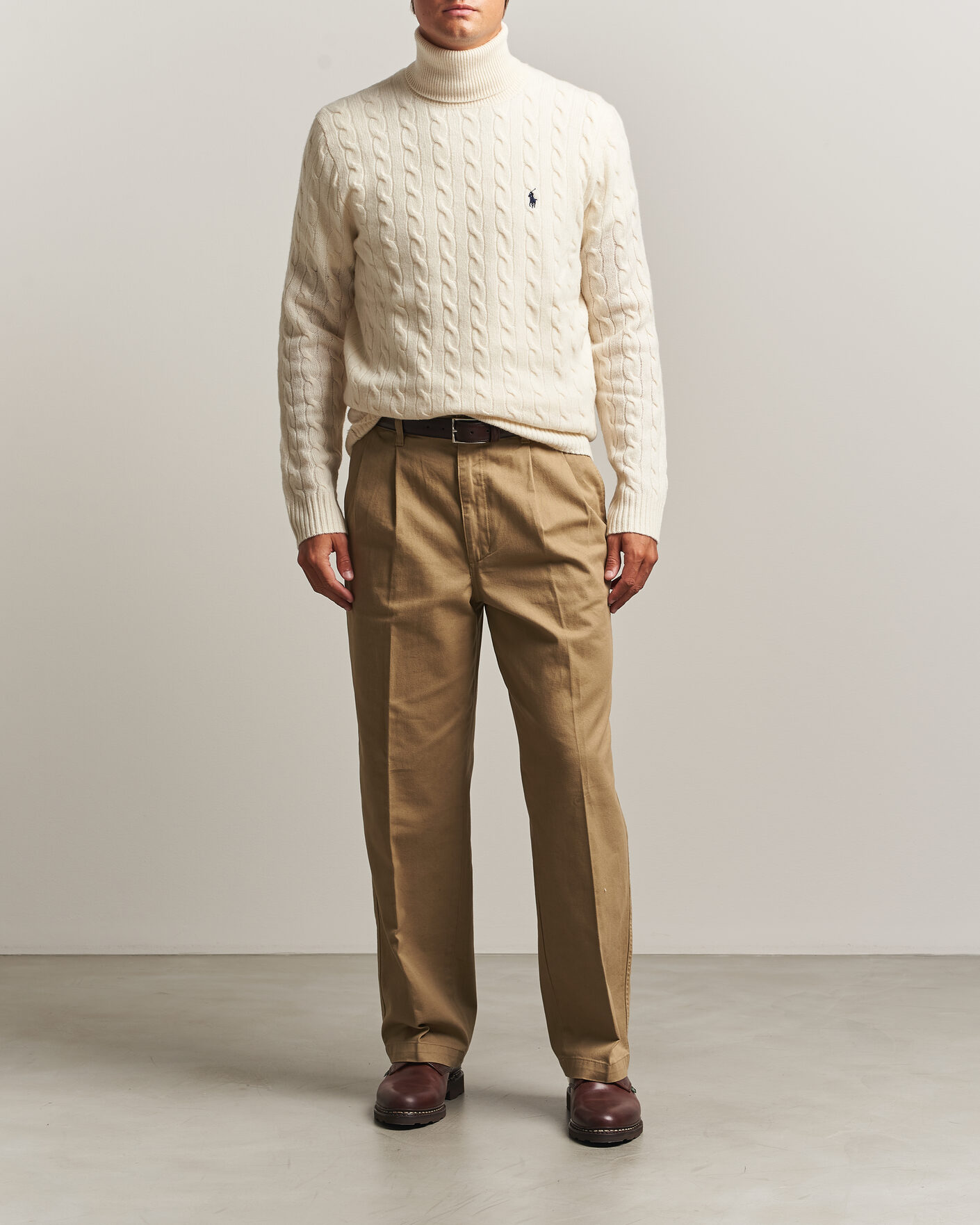 Herr | Tröjor | Polo Ralph Lauren | Wool/Cashmere Rollneck Andover Cream