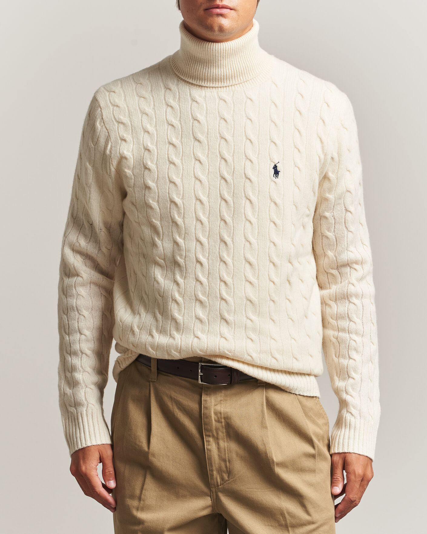 Herr | Tröjor | Polo Ralph Lauren | Wool/Cashmere Rollneck Andover Cream