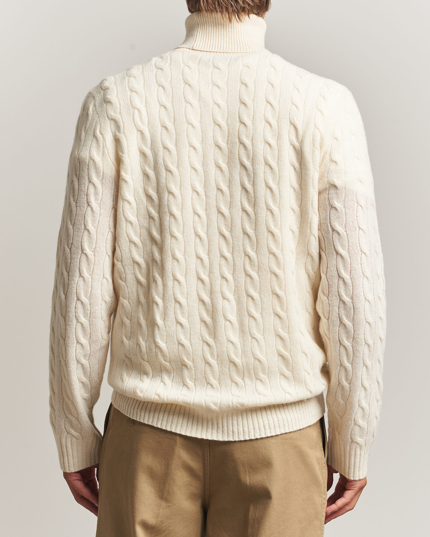 Herr | Tröjor | Polo Ralph Lauren | Wool/Cashmere Rollneck Andover Cream