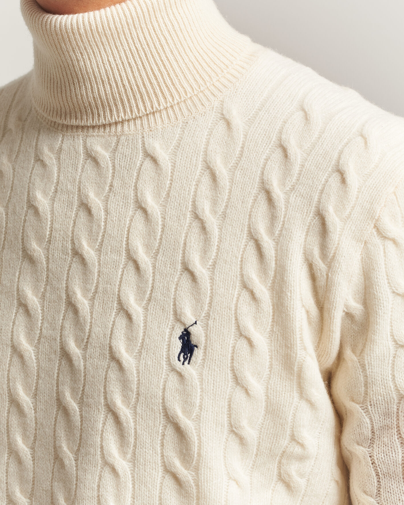 Herr | Tröjor | Polo Ralph Lauren | Wool/Cashmere Rollneck Andover Cream