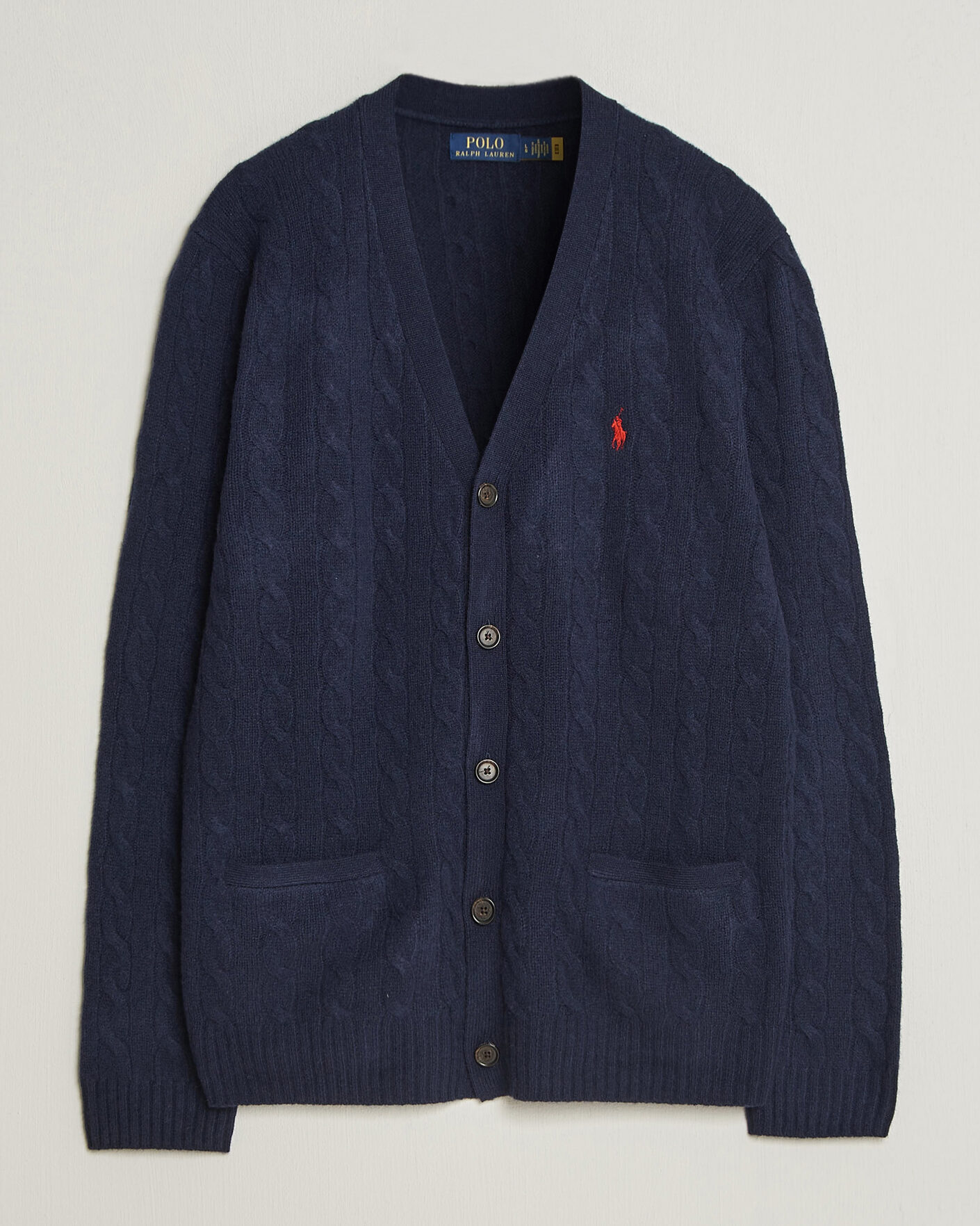 Herr | Tröjor | Polo Ralph Lauren | Wool/Cashmere Cable Cardigan Hunter Navy